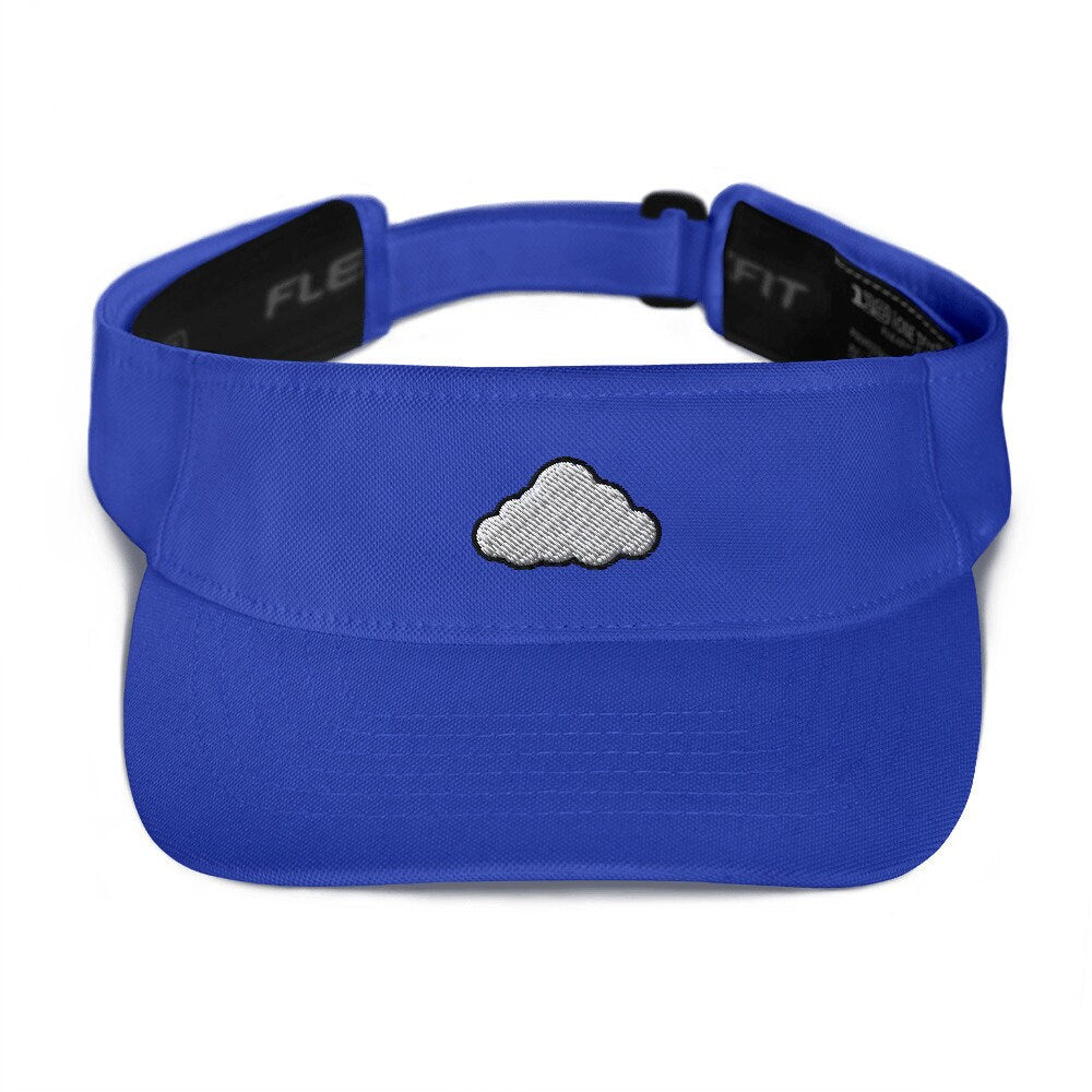 Cloud Embroidered Visor, Premium Summer Visor, Adjustable Beach Sun Hat - Multiple Colors