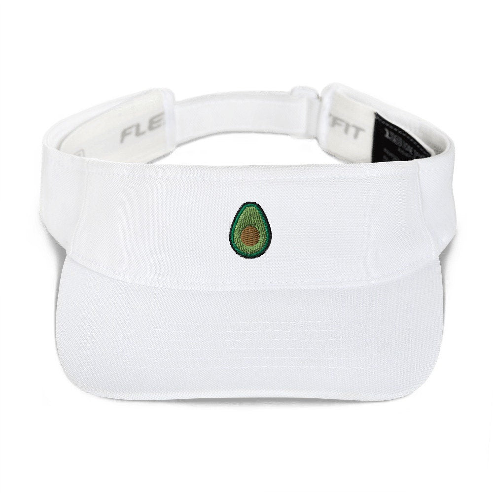 Avocado Embroidered Visor, Premium Summer Visor, Adjustable Beach Sun Hat - Multiple Colors