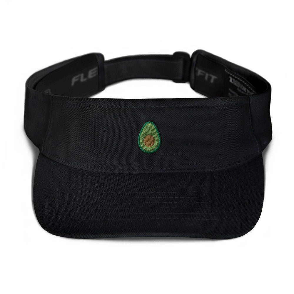 Avocado Embroidered Visor, Premium Summer Visor, Adjustable Beach Sun Hat - Multiple Colors