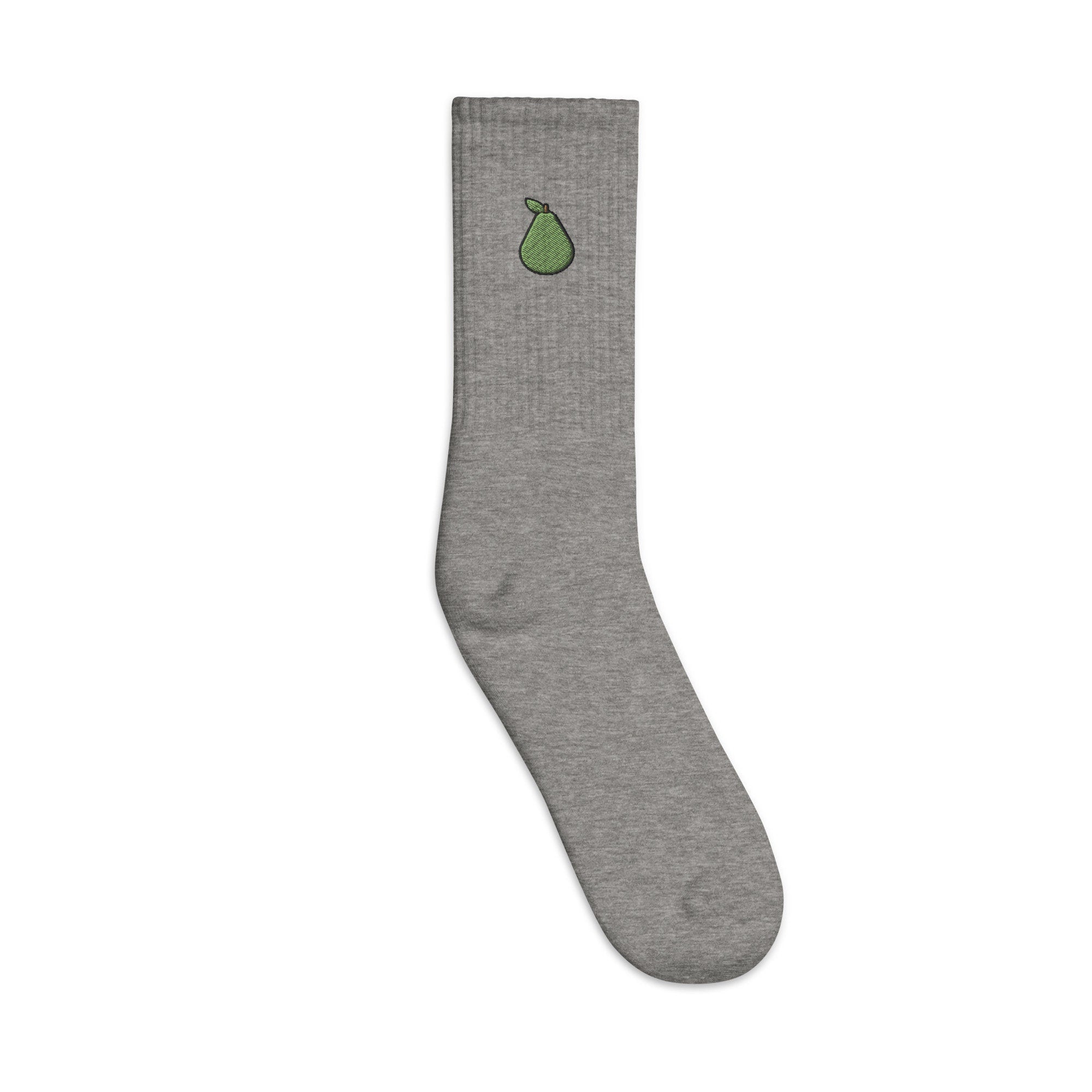 Pear Embroidered Socks, Premium Embroidered Socks, Long Socks Gift - Multiple Colors