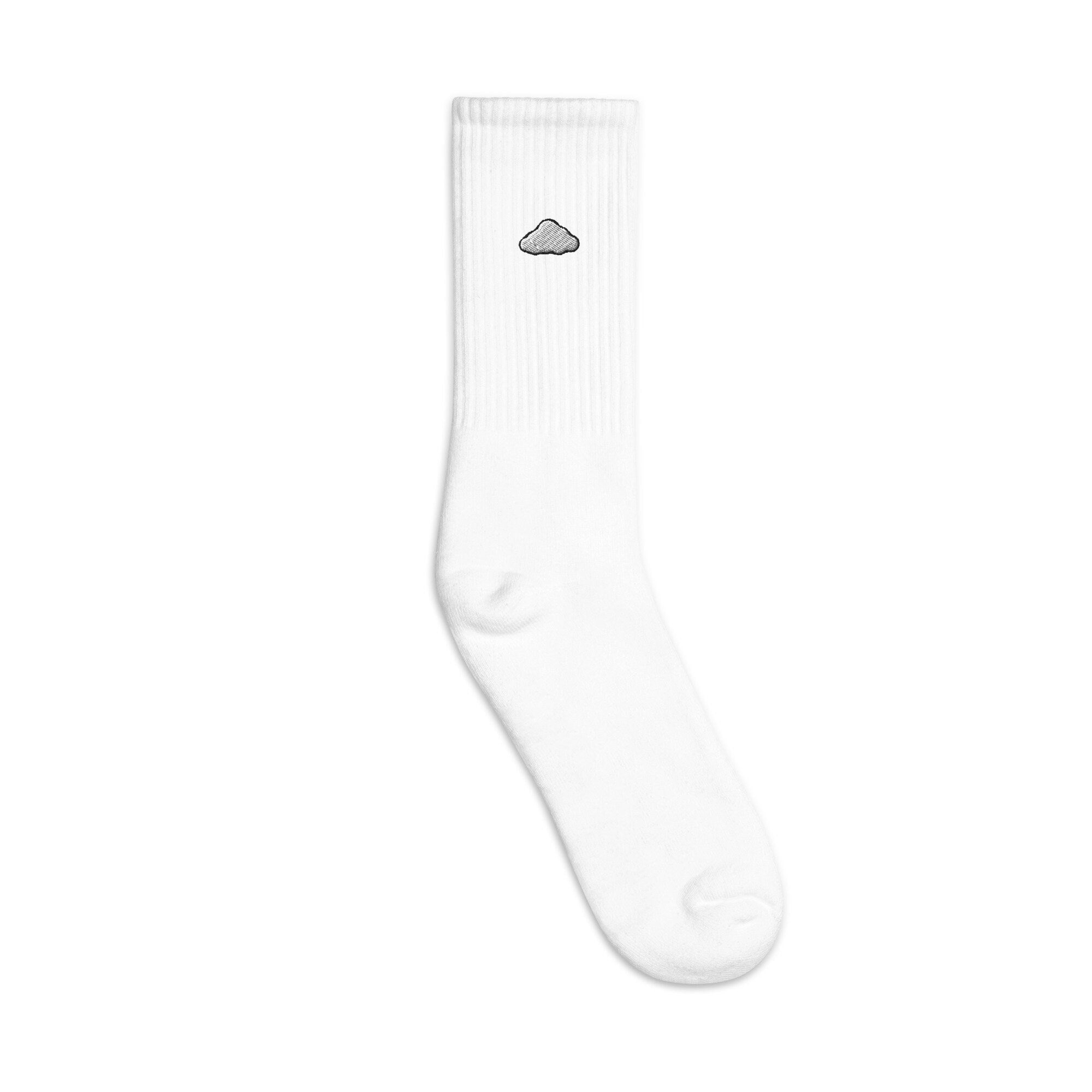 Cloud Embroidered Socks, Premium Embroidered Socks, Long Socks Gift - Multiple Colors