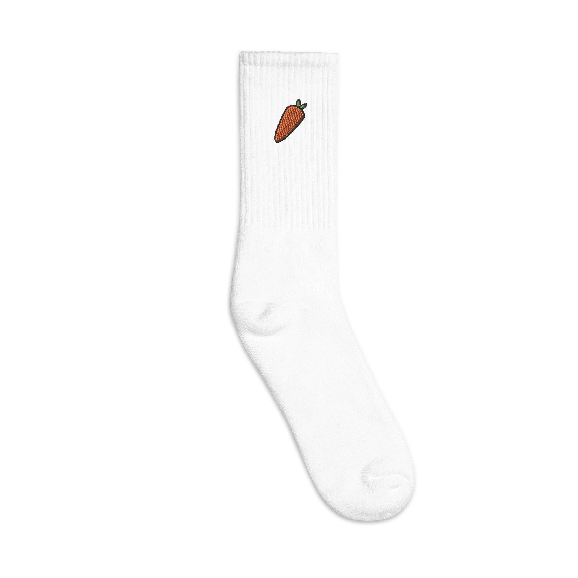 Carrot Embroidered Socks, Premium Embroidered Socks, Long Socks Gift - Multiple Colors