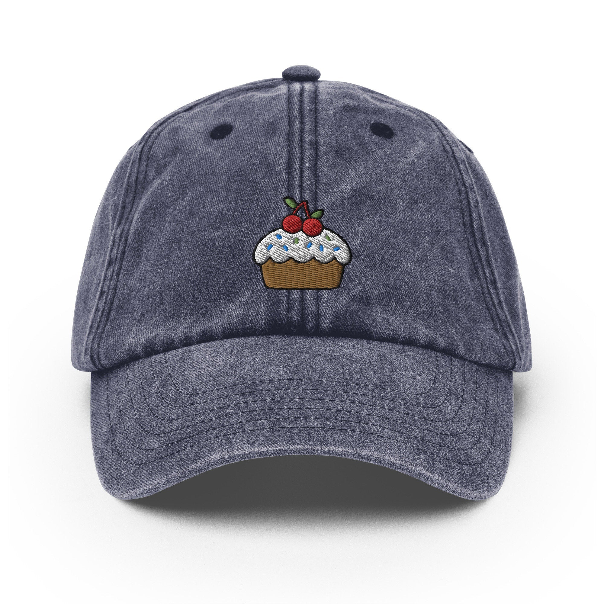 Cupcake Vintage Hat, Aged Dad Cap, Faded Baseball Cap Gift - Multiple Colors