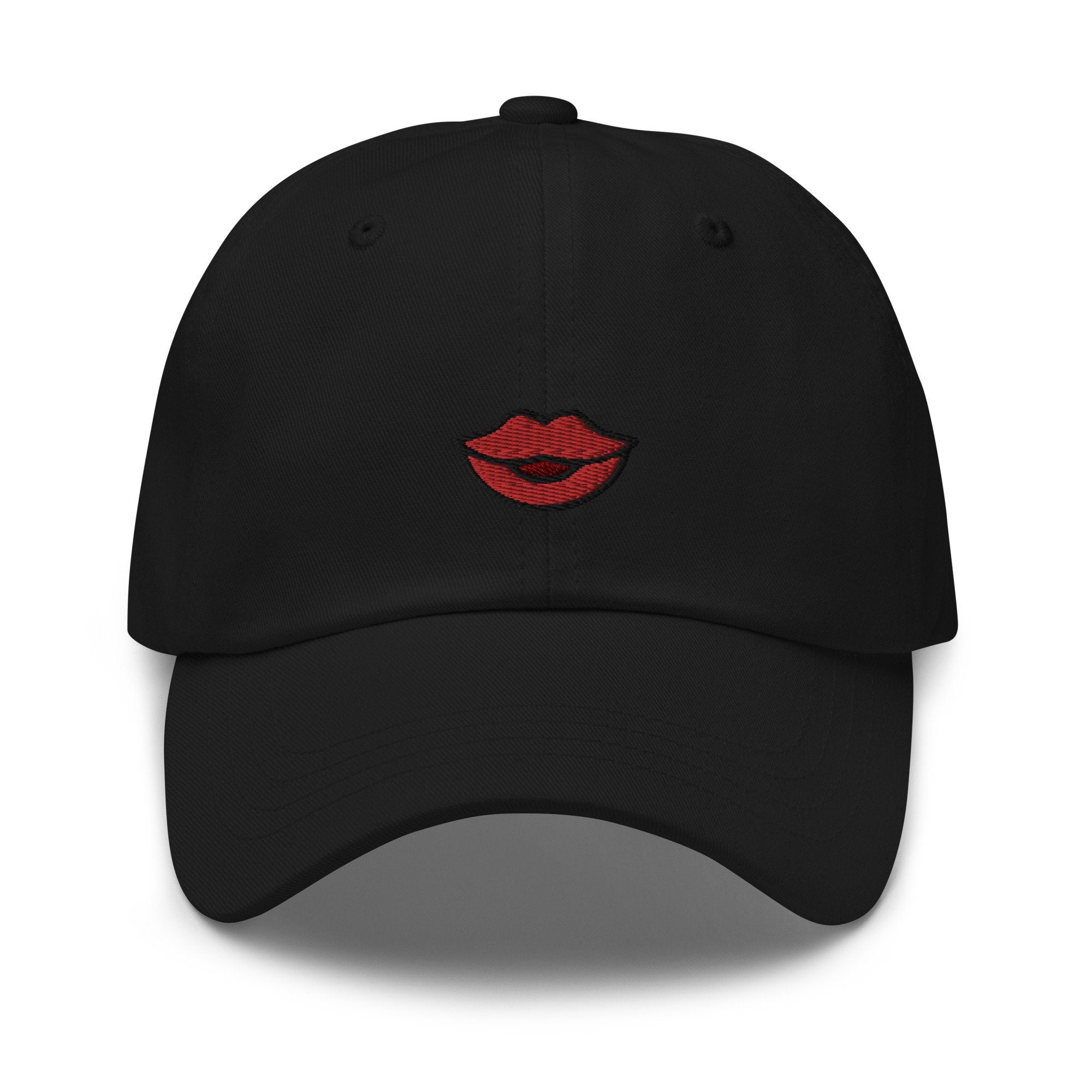 Lips Embroidered Dad Hat