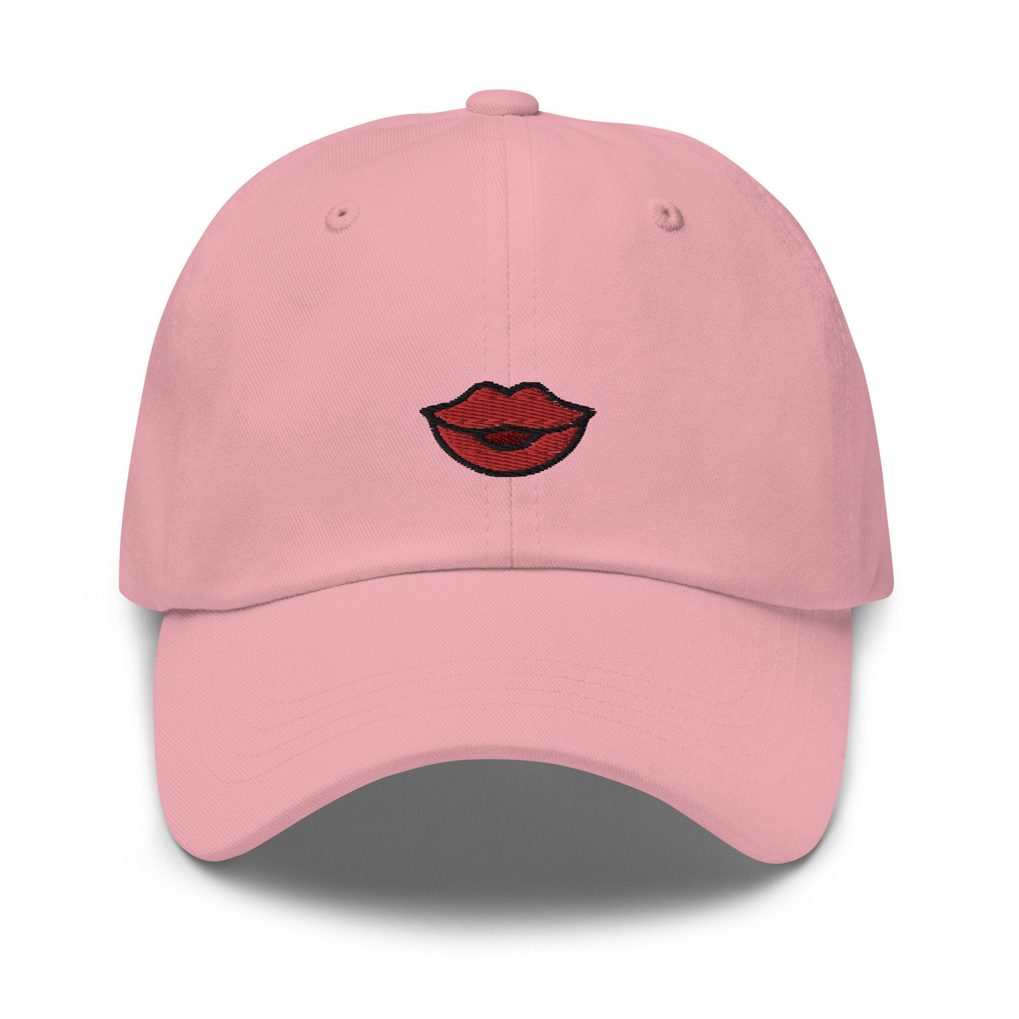 Lips Embroidered Dad Hat