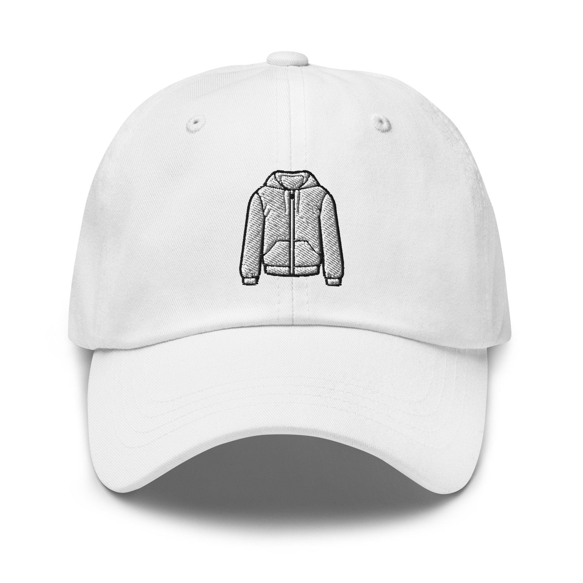 White Hoodie Embroidered Dad Hat