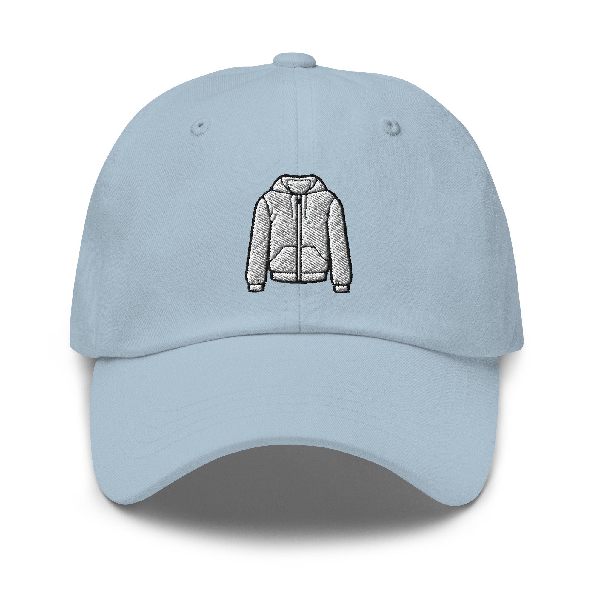 White Hoodie Embroidered Dad Hat