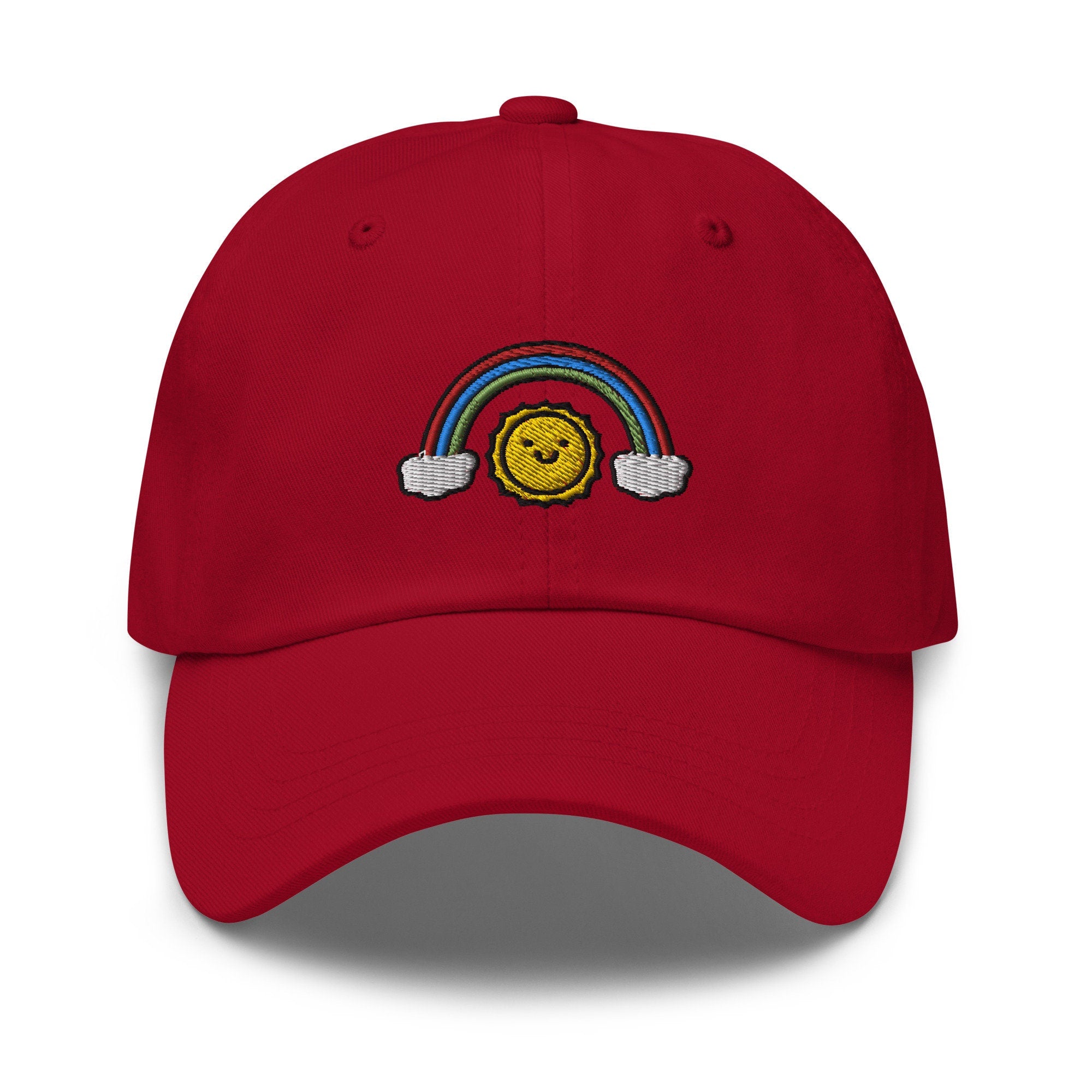 Sunshine and Rainbow Embroidered Dad Hat