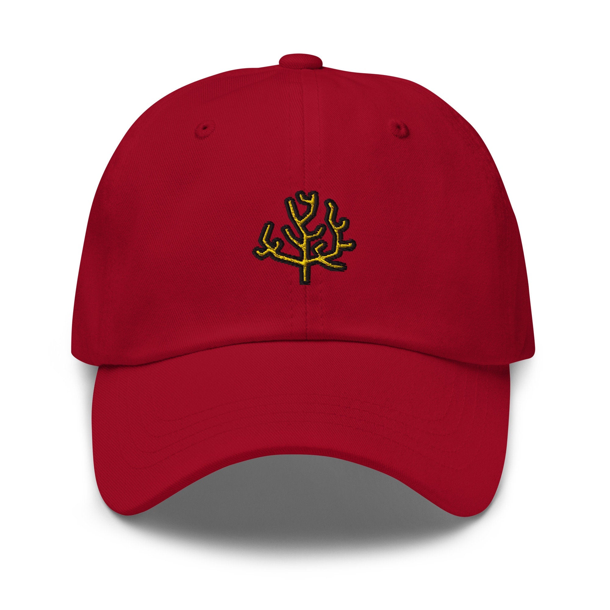 Coral Embroidered Dad Hat