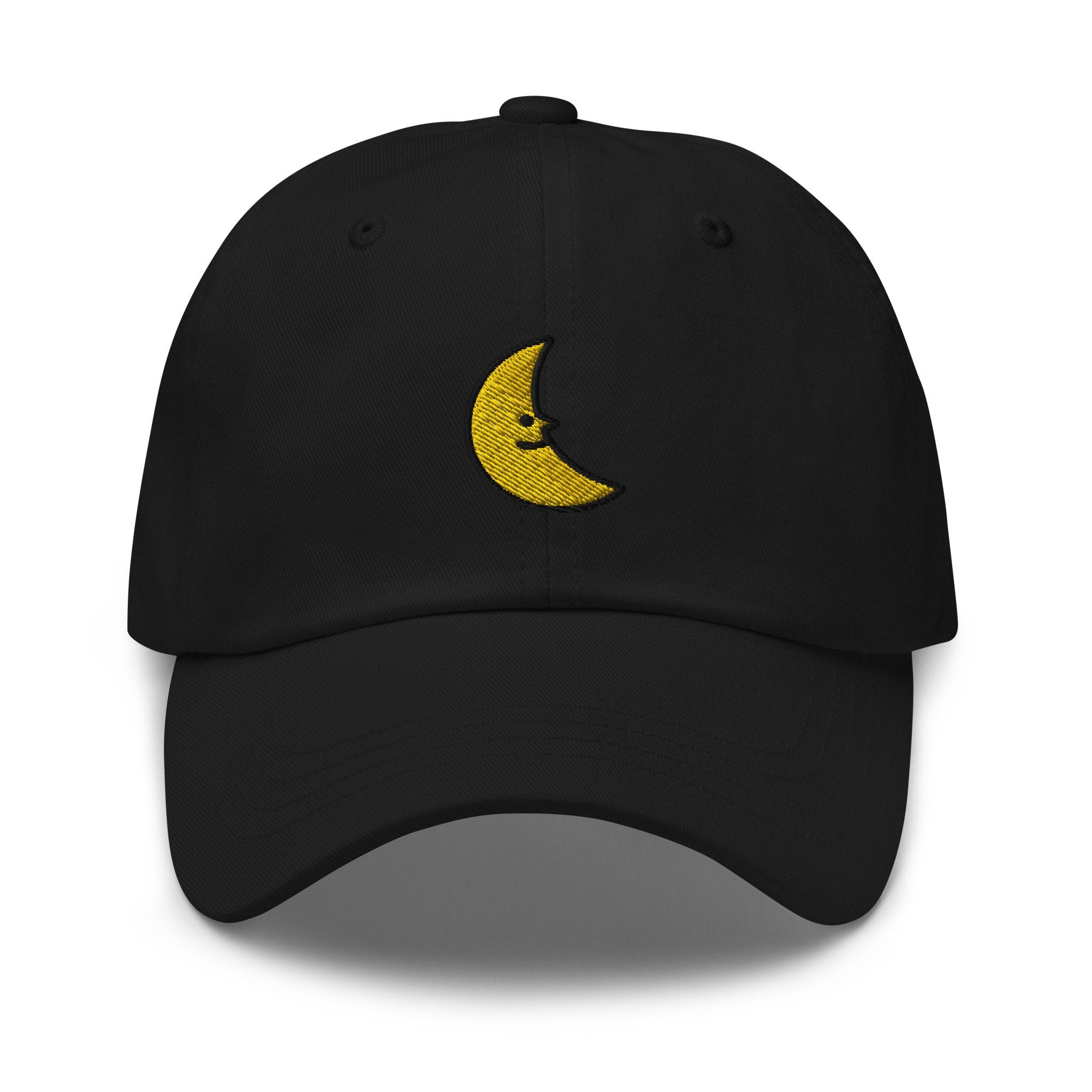 Crescent Moon Face Embroidered Dad Hat