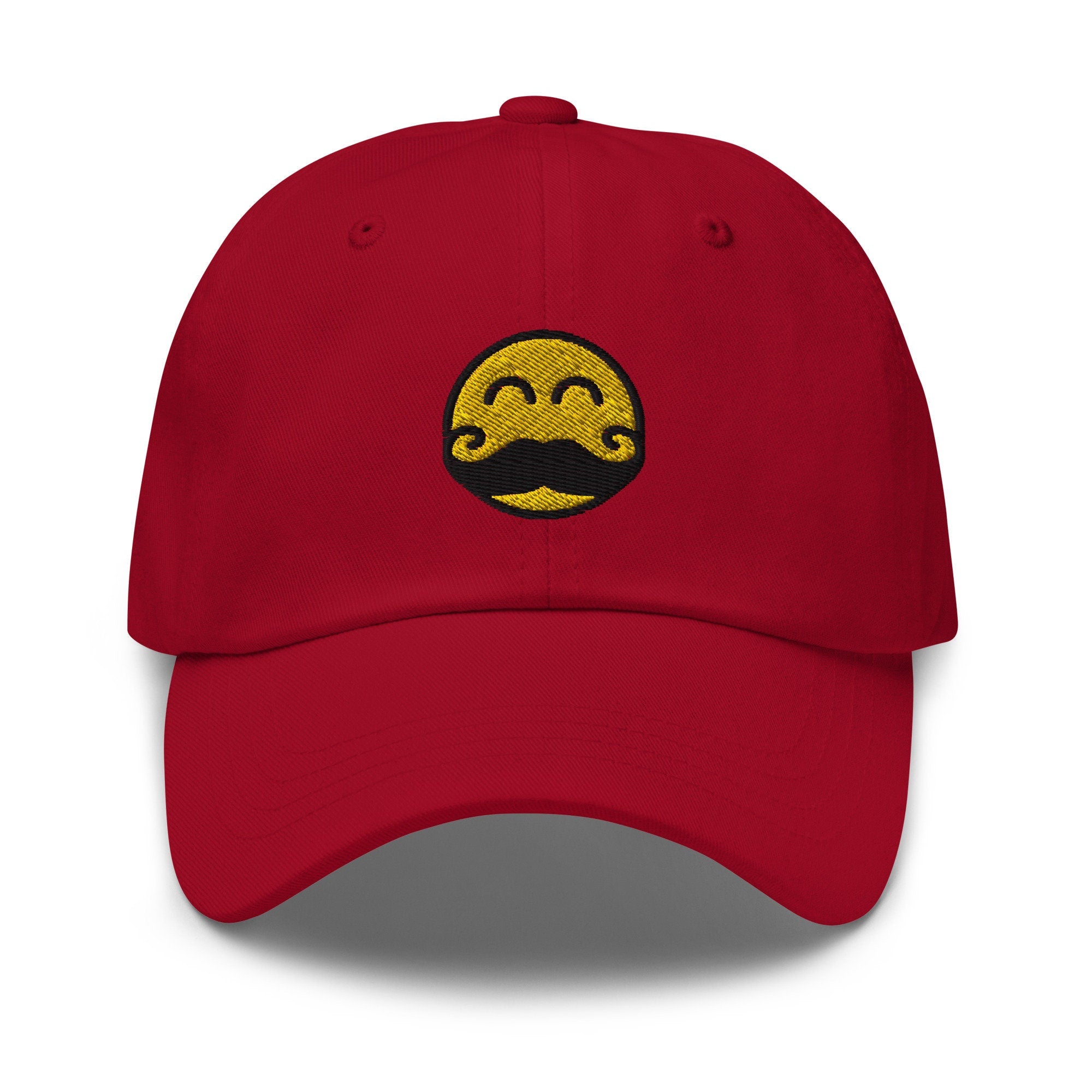 Mustache Emoji Embroidered Dad Hat