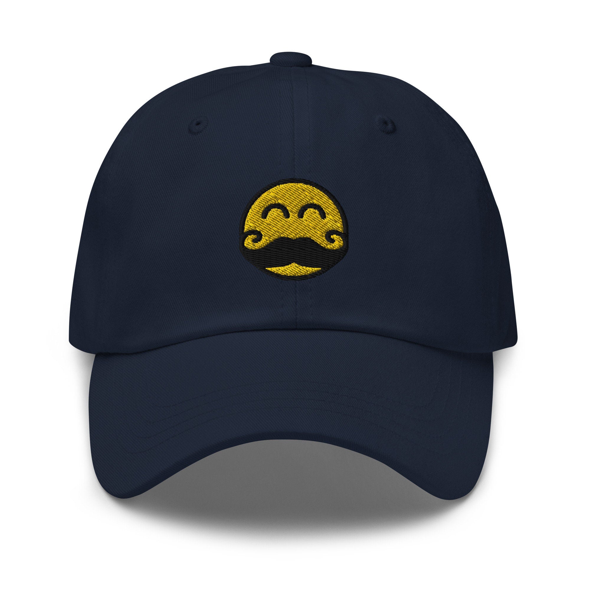 Mustache Emoji Embroidered Dad Hat