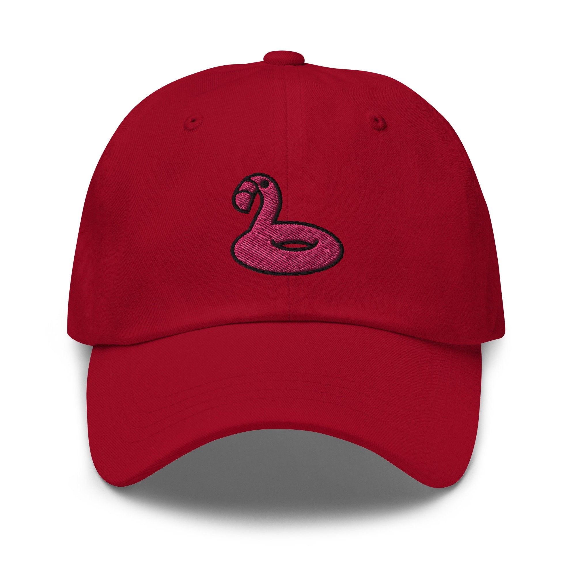 Flamingo Pool Float Embroidered Dad Hat