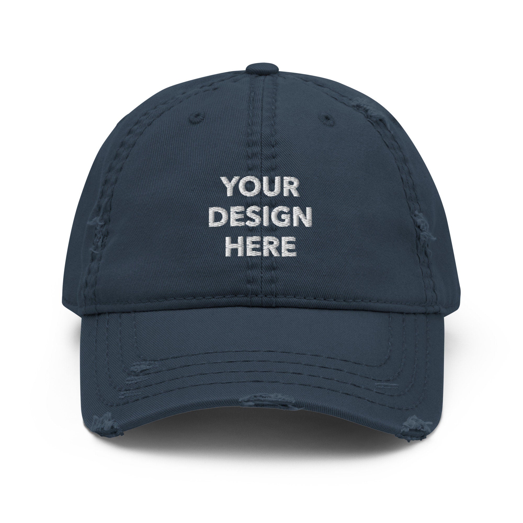 Personalized Embroidered Dad Hat, Customized Logo Cap, Embroidery With Your Own Text or Design, Handmade Custom Distressed Dad Cap