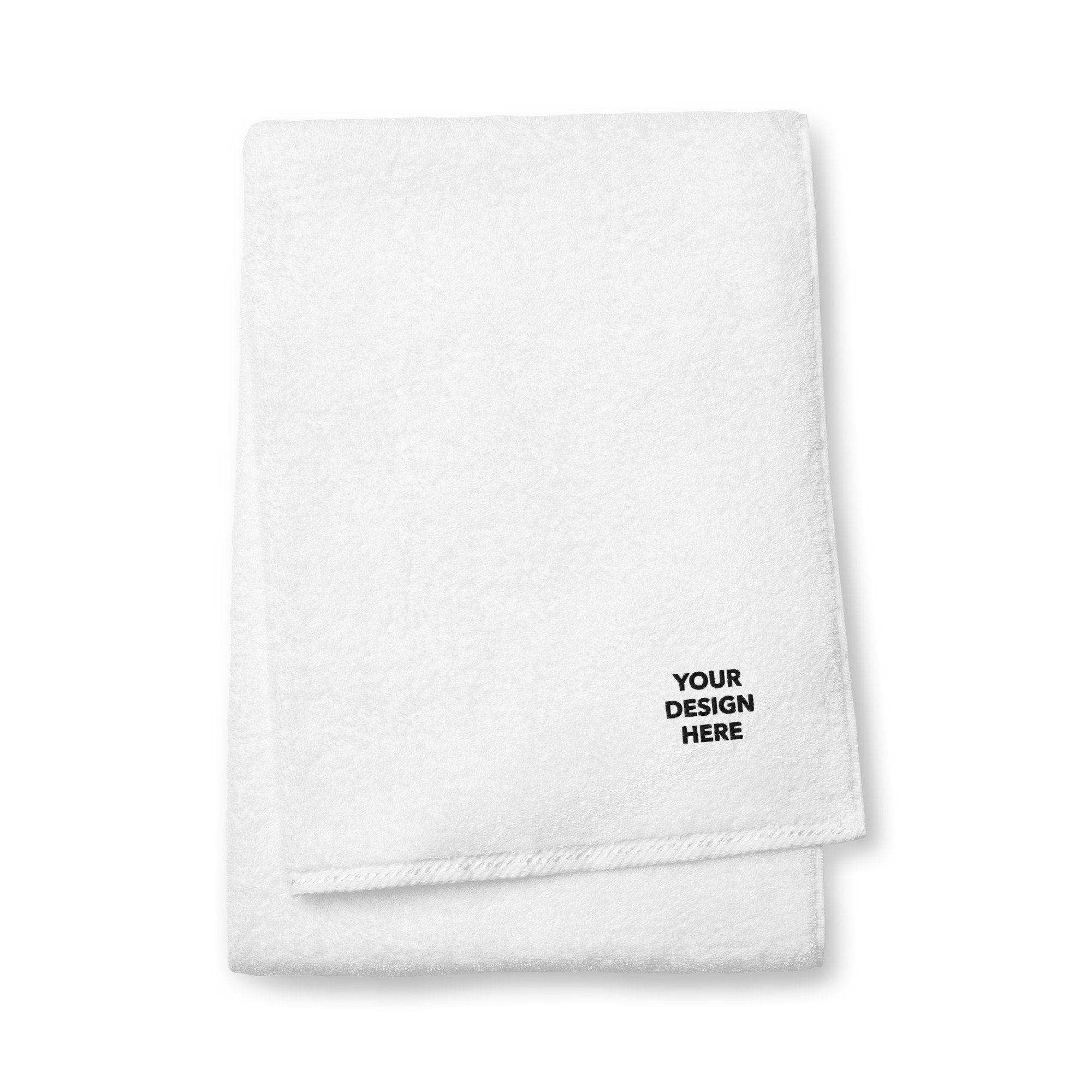 Personalized Embroidered Turkish Cotton Towel, Customized Logo Towel, Embroidery With Your Own Text or Design, Handmade Stitched Towel