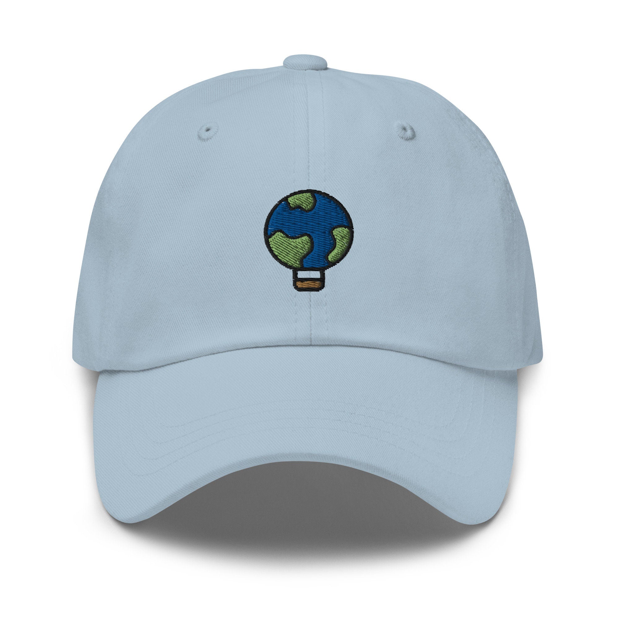Earth Hot Air Balloons Embroidered Dad Hat