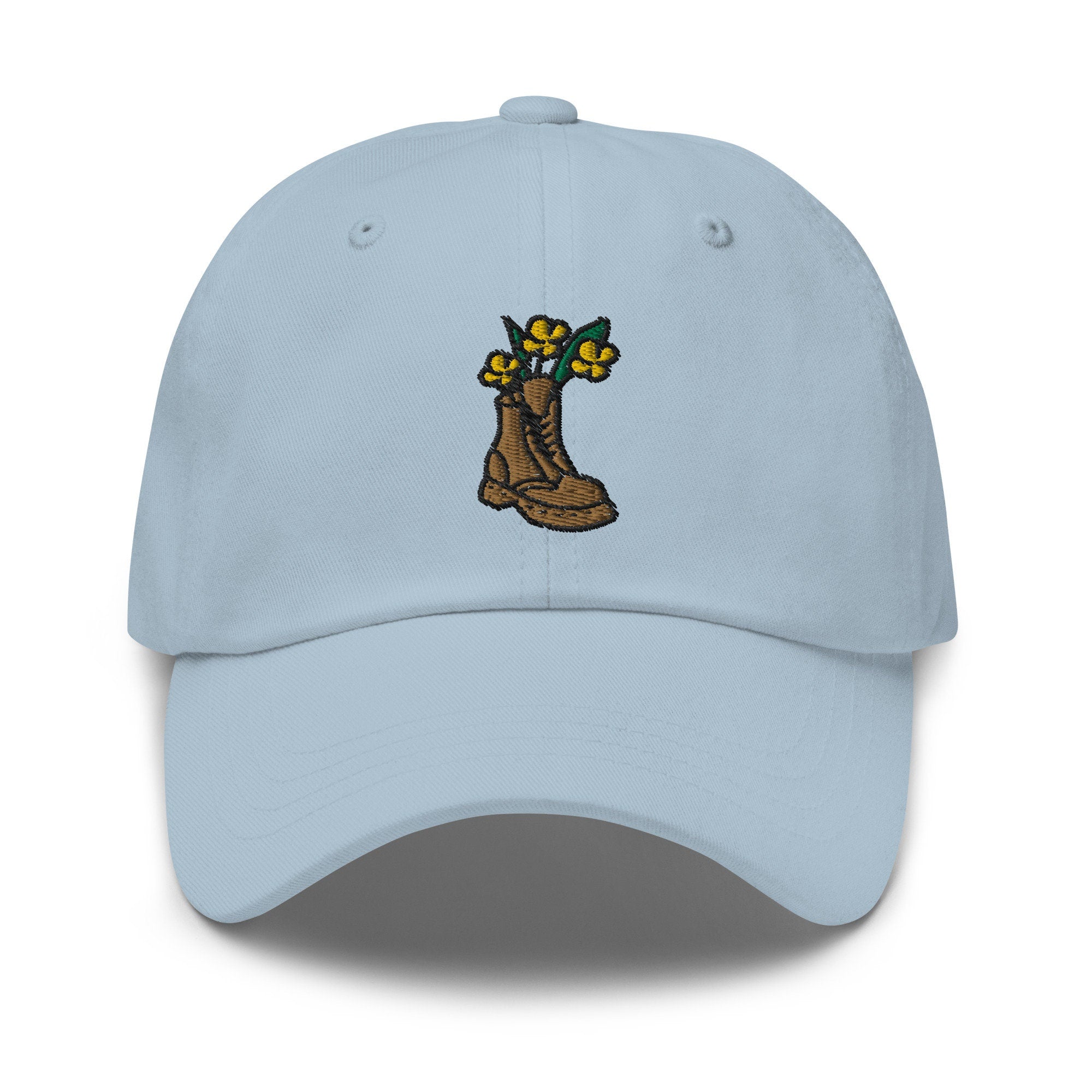 Flower Boots Embroidered Dad Hat