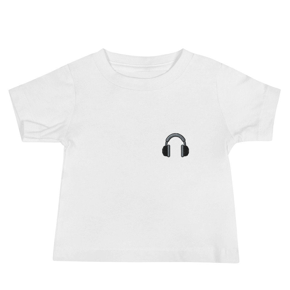 Headphones Baby Jersey Short Sleeve Tee, Baby Shower T-Shirt Gift, Boys and Girls Shirt - Multiple Colors