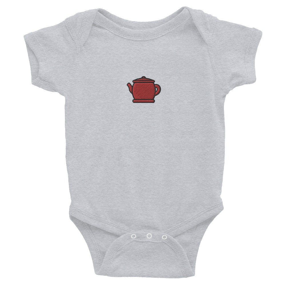 Teapot Infant Bodysuit, Baby Boy or Girl Onesie, Embroidered Baby Shower Gift - Multiple Colors