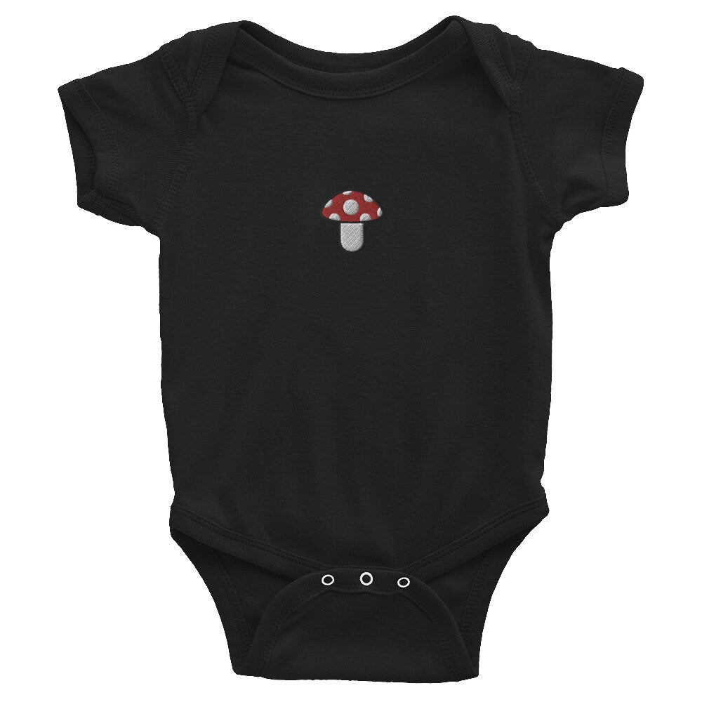 Mushroom Infant Bodysuit, Baby Boy or Girl Onesie, Embroidered Baby Shower Gift - Multiple Colors