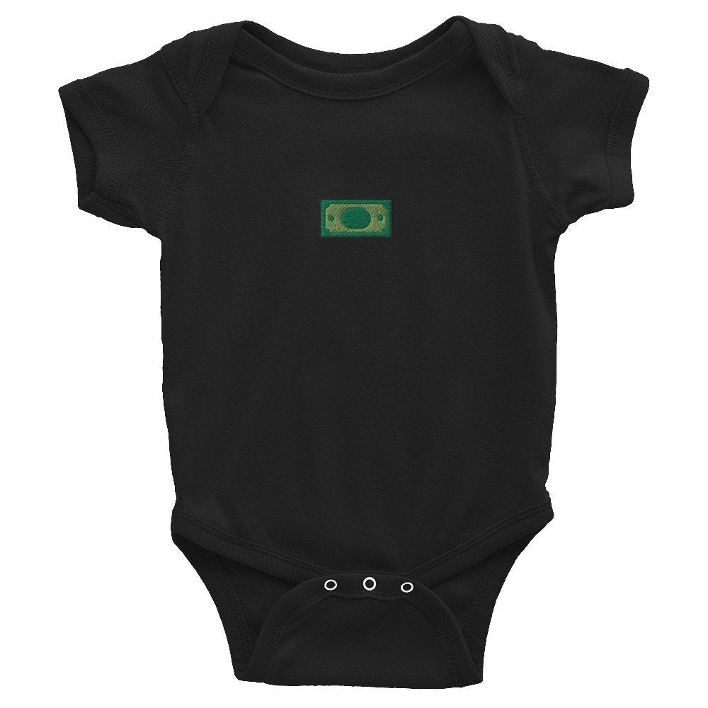Money Infant Bodysuit, Baby Boy or Girl Onesie, Embroidered Baby Shower Gift - Multiple Colors