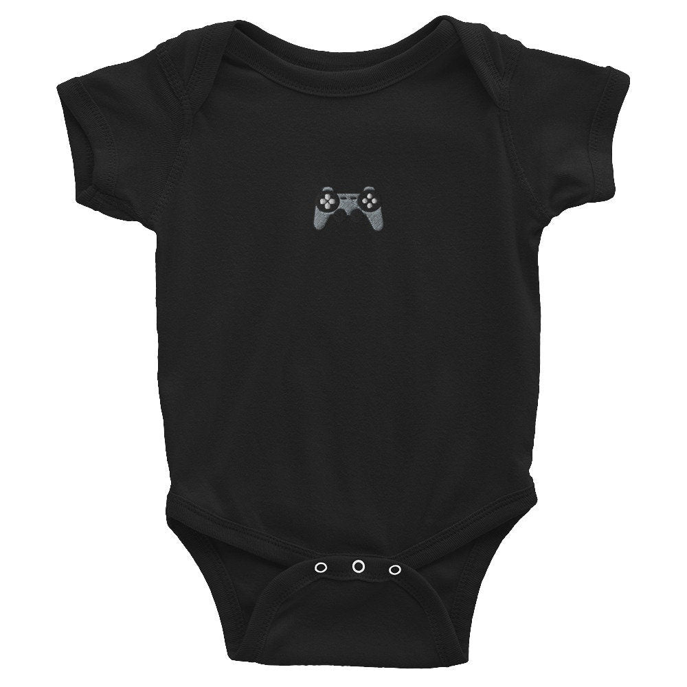 Video Game Controller Infant Bodysuit, Baby Boy or Girl Onesie, Embroidered Baby Shower Gift - Multiple Colors