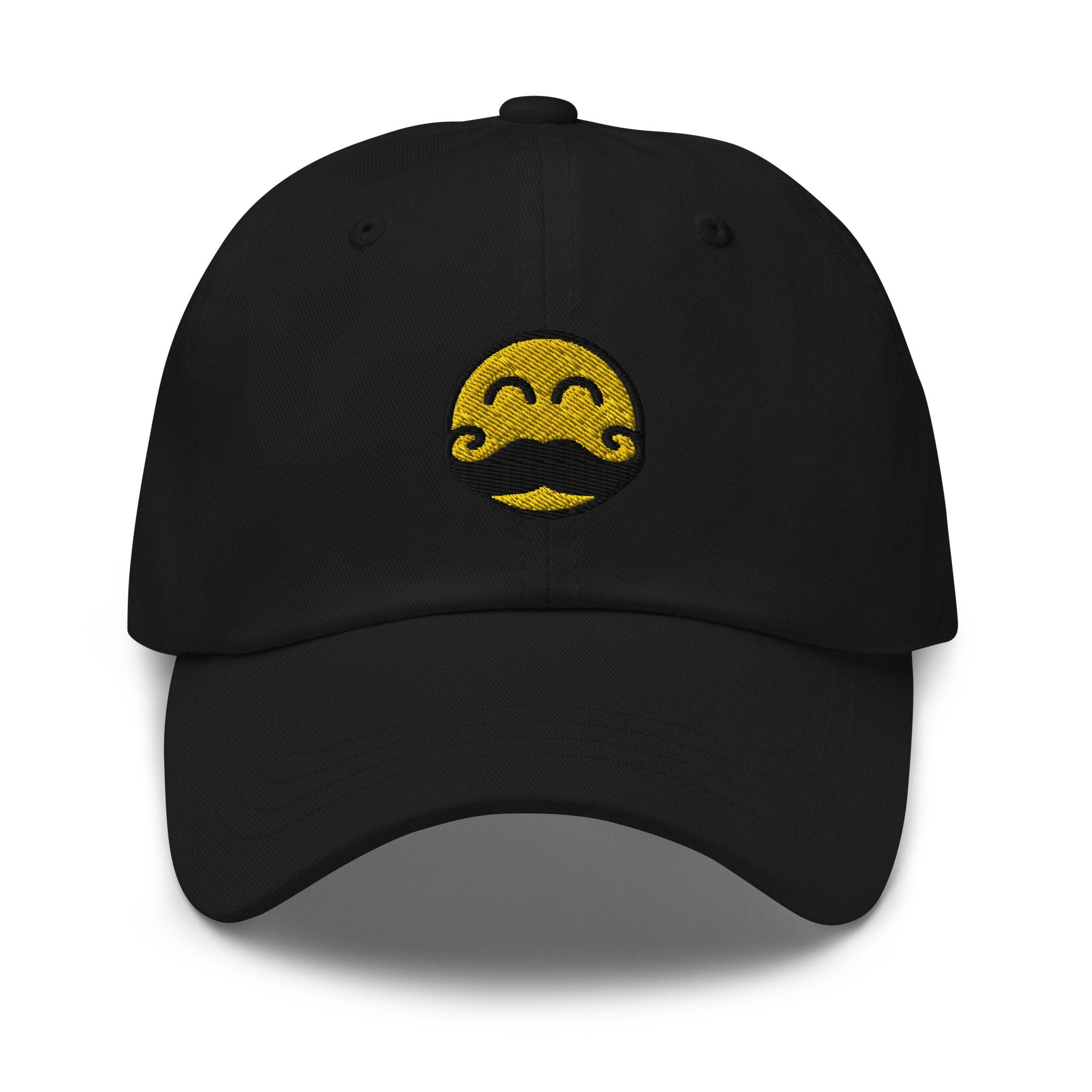 Mustache Emoji Embroidered Dad Hat