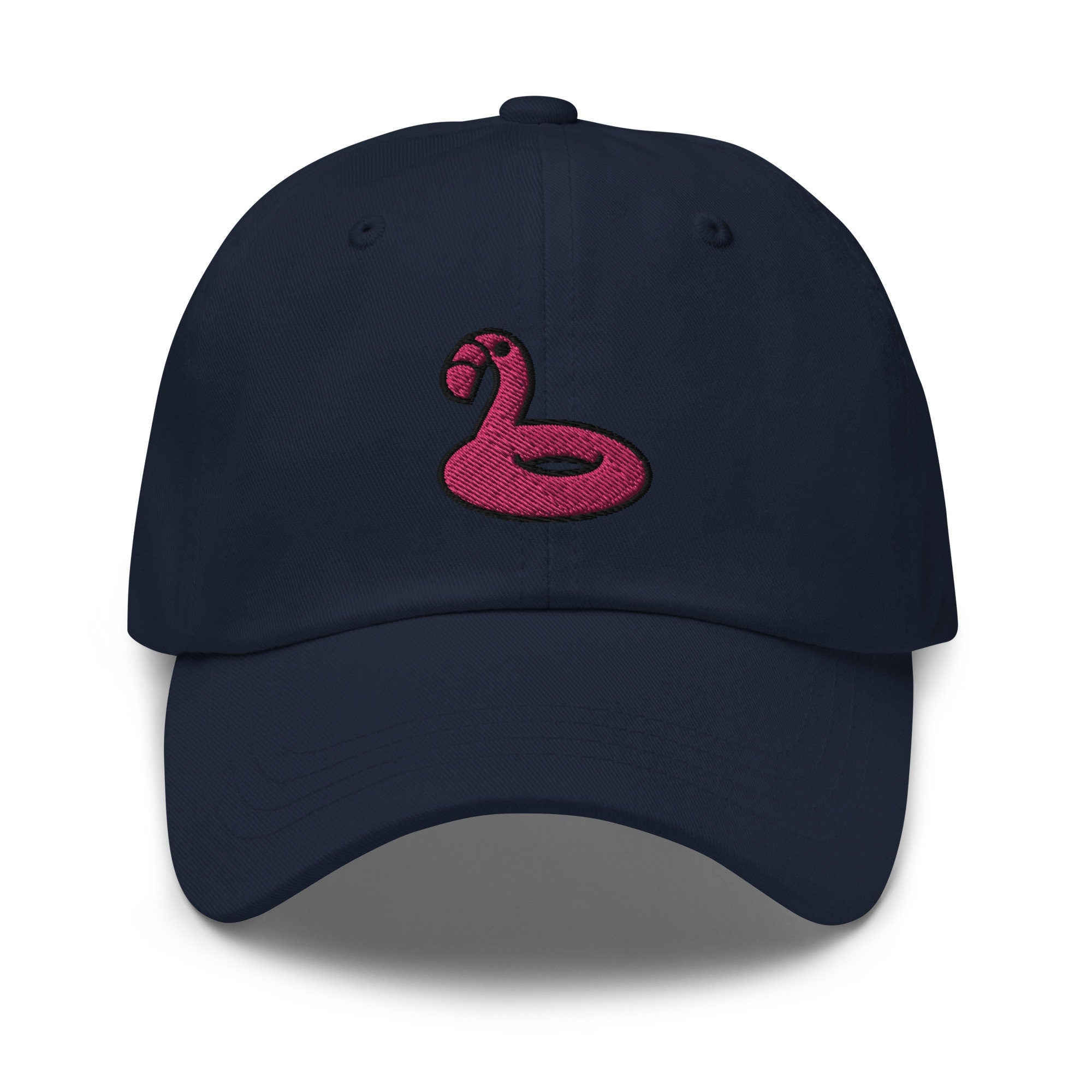 Flamingo Pool Float Embroidered Dad Hat