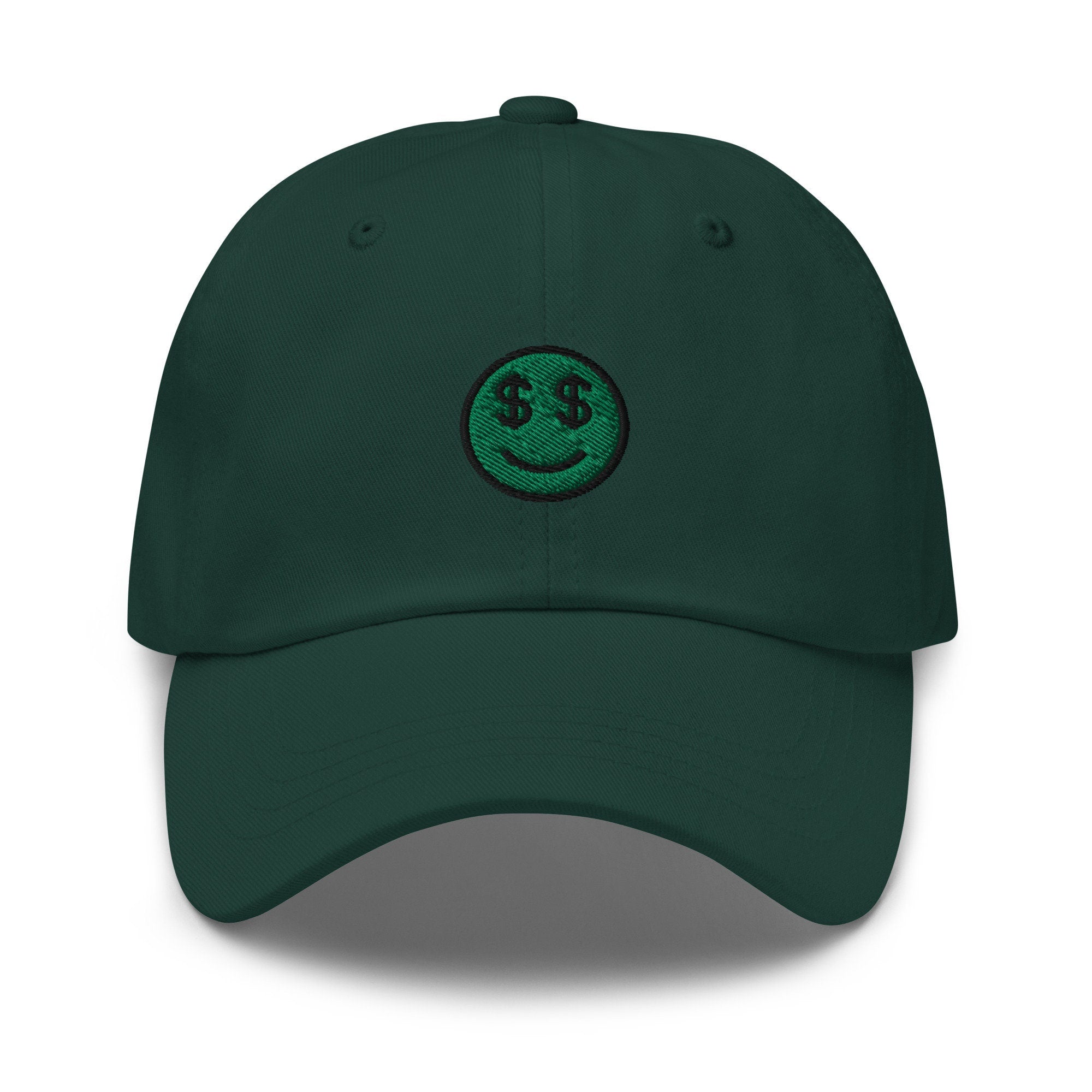 Money Eyes Emoji Embroidered Dad Hat