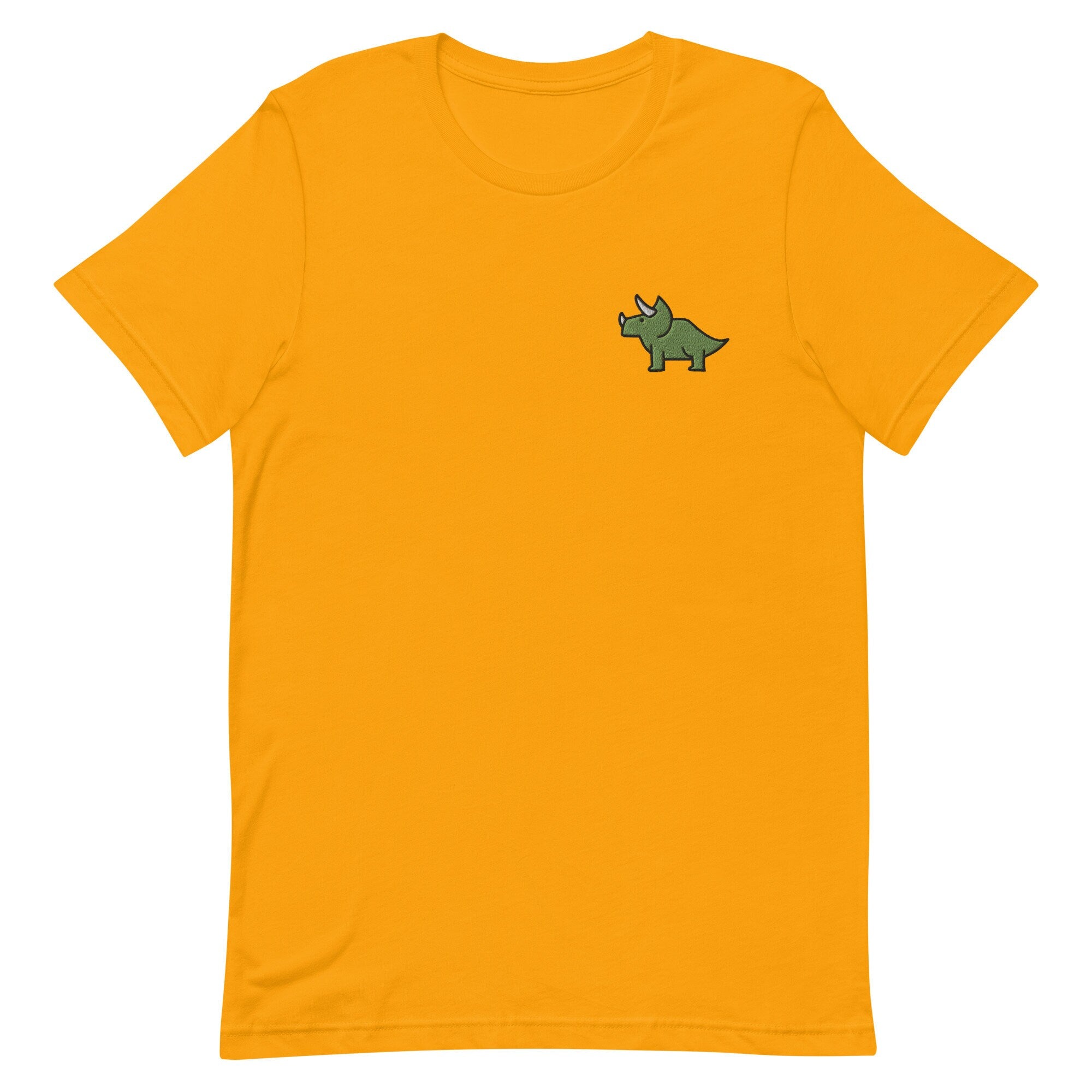 Triceratops Dinosaur Premium Men's T-Shirt, Embroidered Men's T-Shirt Gift for Boyfriend, Men's Short Sleeve Shirt - Multiple Colors