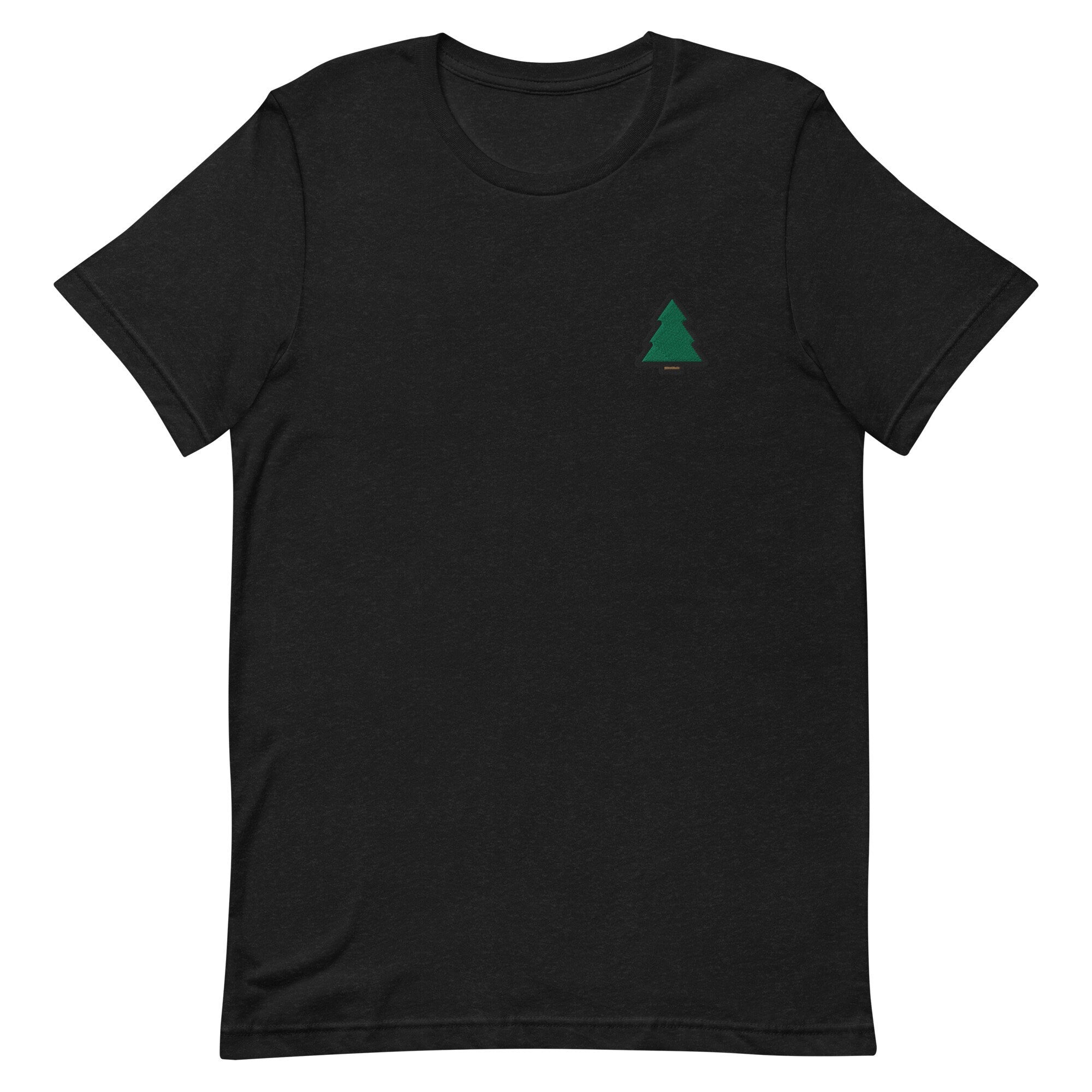 Pine Tree Premium Men's T-Shirt, Christmas Tree Embroidered Men's T-Shirt Gift for Boyfriend, Men's Short Sleeve Shirt - Multiple Colors