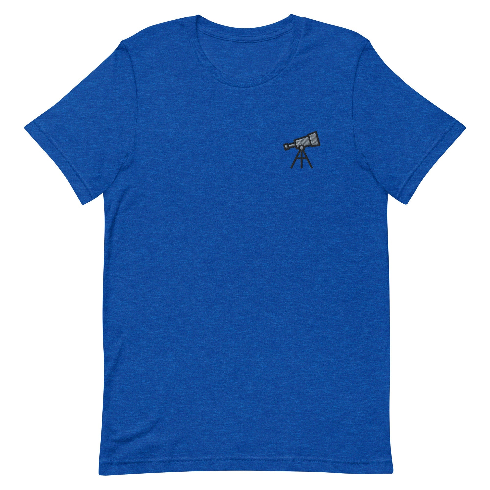 Telescope Premium Men's T-Shirt, Space Embroidered Men's T-Shirt Gift for Boyfriend, Men's Short Sleeve Shirt - Multiple Colors