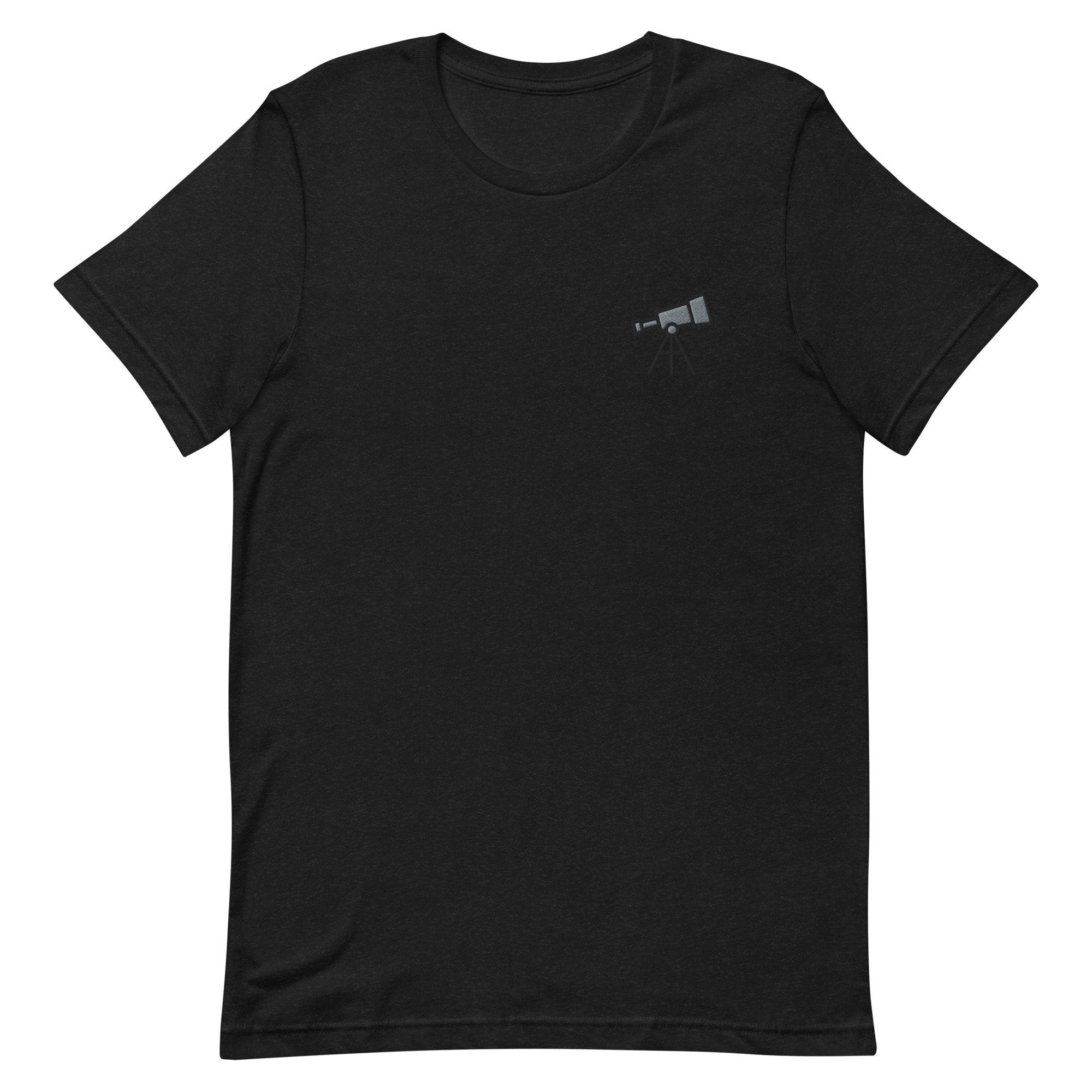Telescope Premium Men's T-Shirt, Space Embroidered Men's T-Shirt Gift for Boyfriend, Men's Short Sleeve Shirt - Multiple Colors