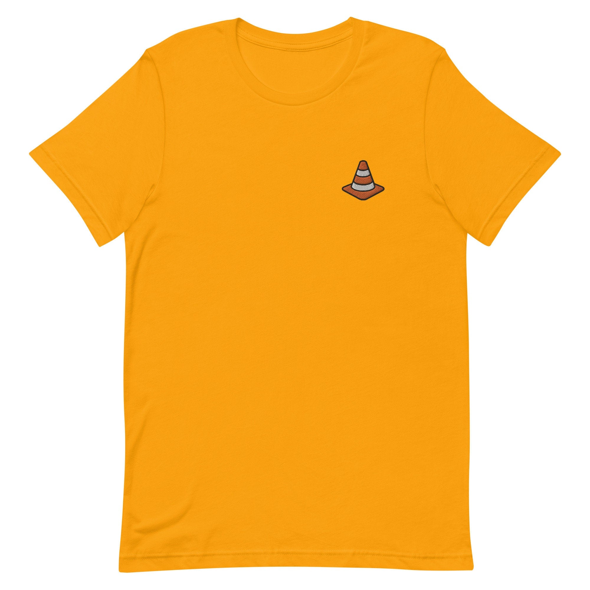 Traffic Cone Premium Men's T-Shirt, Embroidered Men's T-Shirt Gift for Boyfriend, Men's Short Sleeve Shirt - Multiple Colors