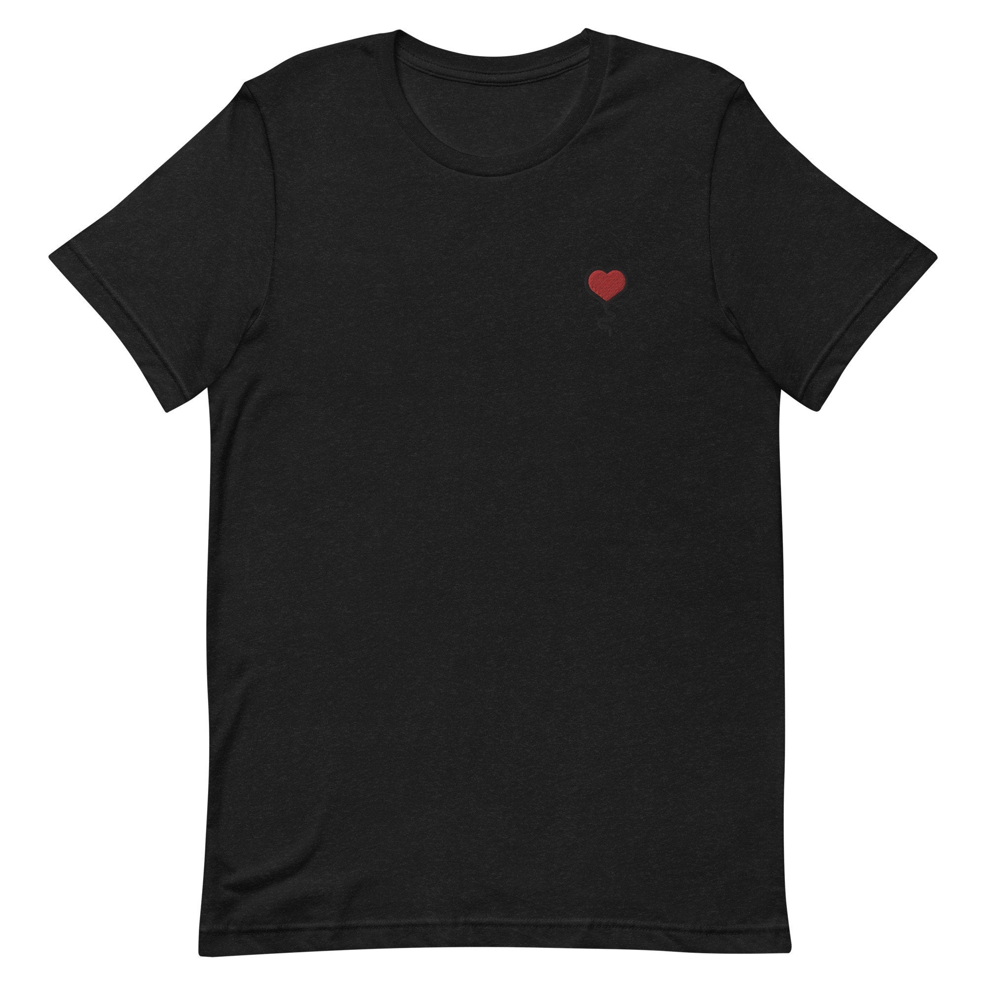 Heart Balloon Premium Men's T-Shirt, Embroidered Men's T-Shirt Gift for Boyfriend, Men's Short Sleeve Shirt - Multiple Colors