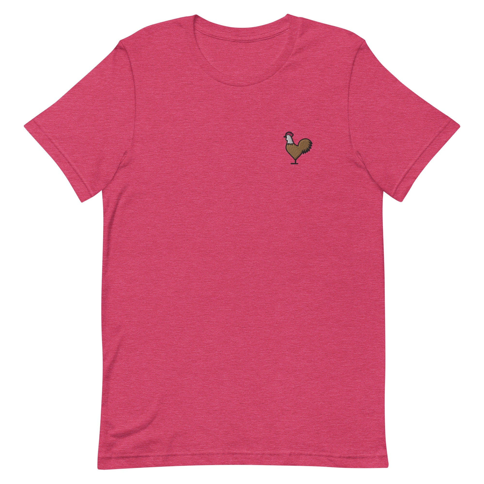 Rooster Premium Men's T-Shirt, Embroidered Men's T-Shirt Gift for Boyfriend, Men's Short Sleeve Shirt - Multiple Colors