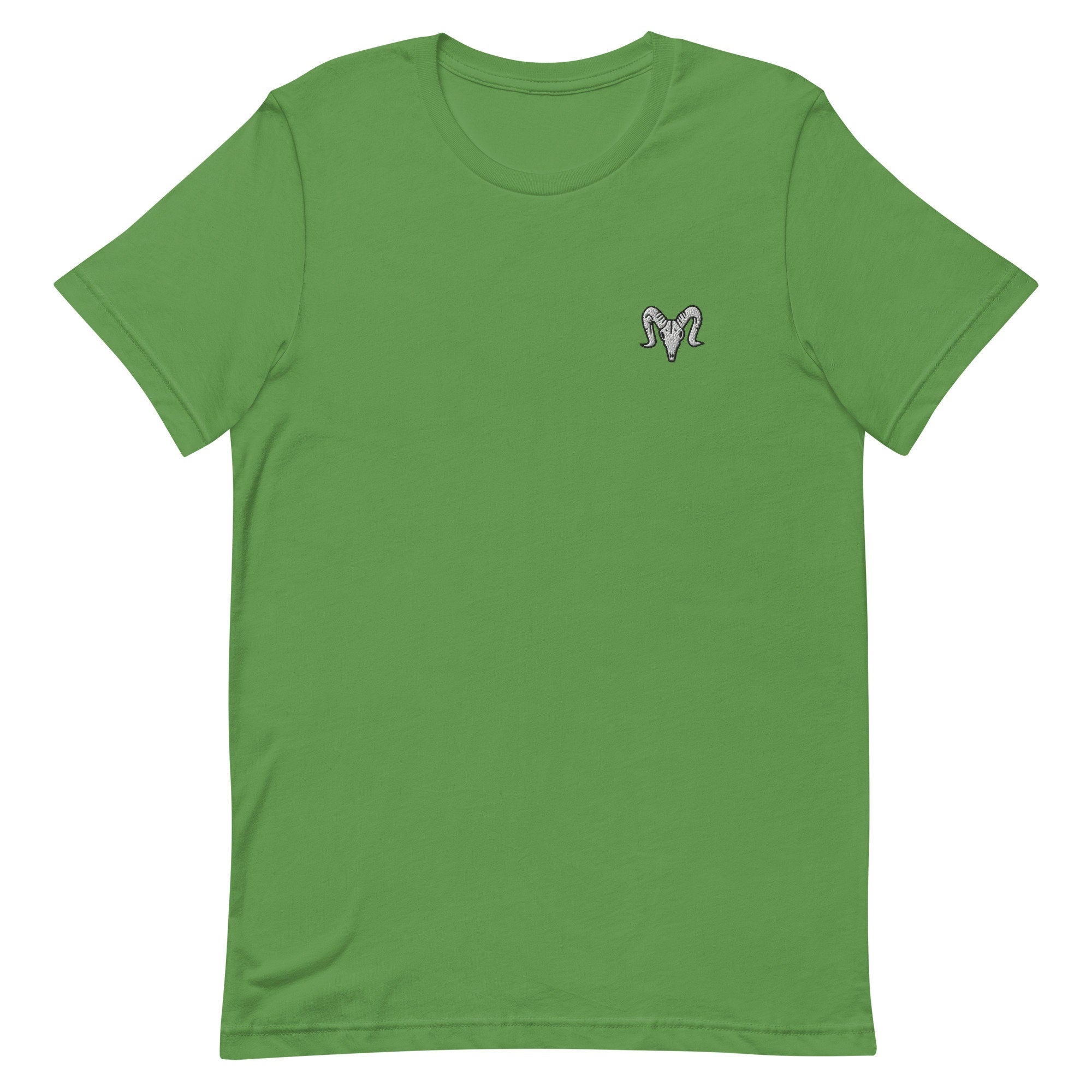 Sheep Skull Premium Men's T-Shirt, Embroidered Men's T-Shirt Gift for Boyfriend, Men's Short Sleeve Shirt - Multiple Colors