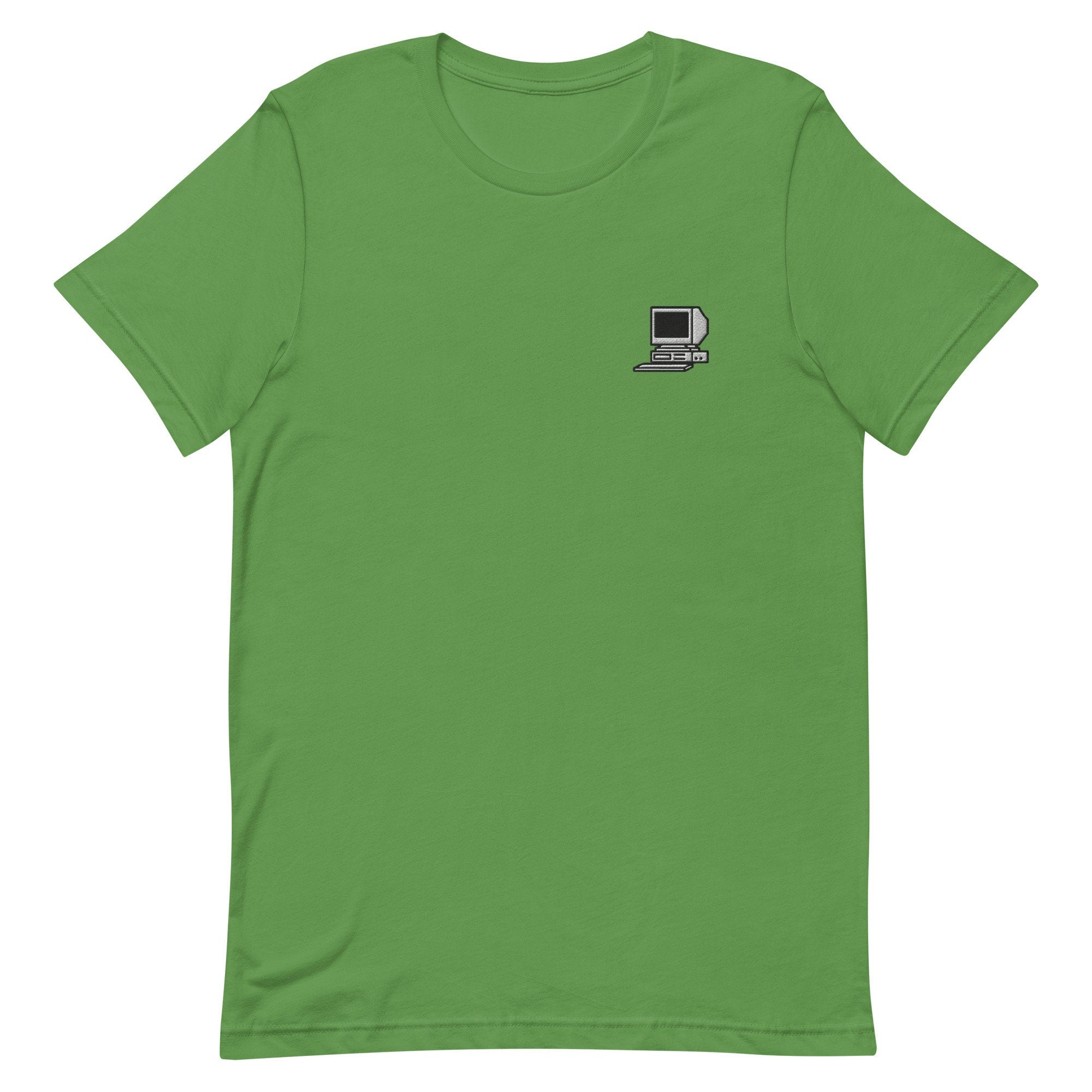 Vintage Computer Monitor Premium Men's T-Shirt, Handmade Embroidered Shirt - Multiple Colors
