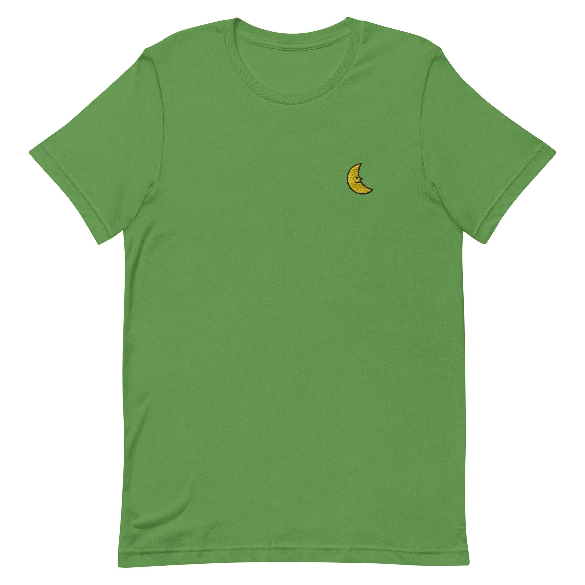 Crescent Moon Sleeping Premium Men's T-Shirt, Embroidered Men's T-Shirt Gift for Boyfriend, Men's Short Sleeve Shirt - Multiple Colors