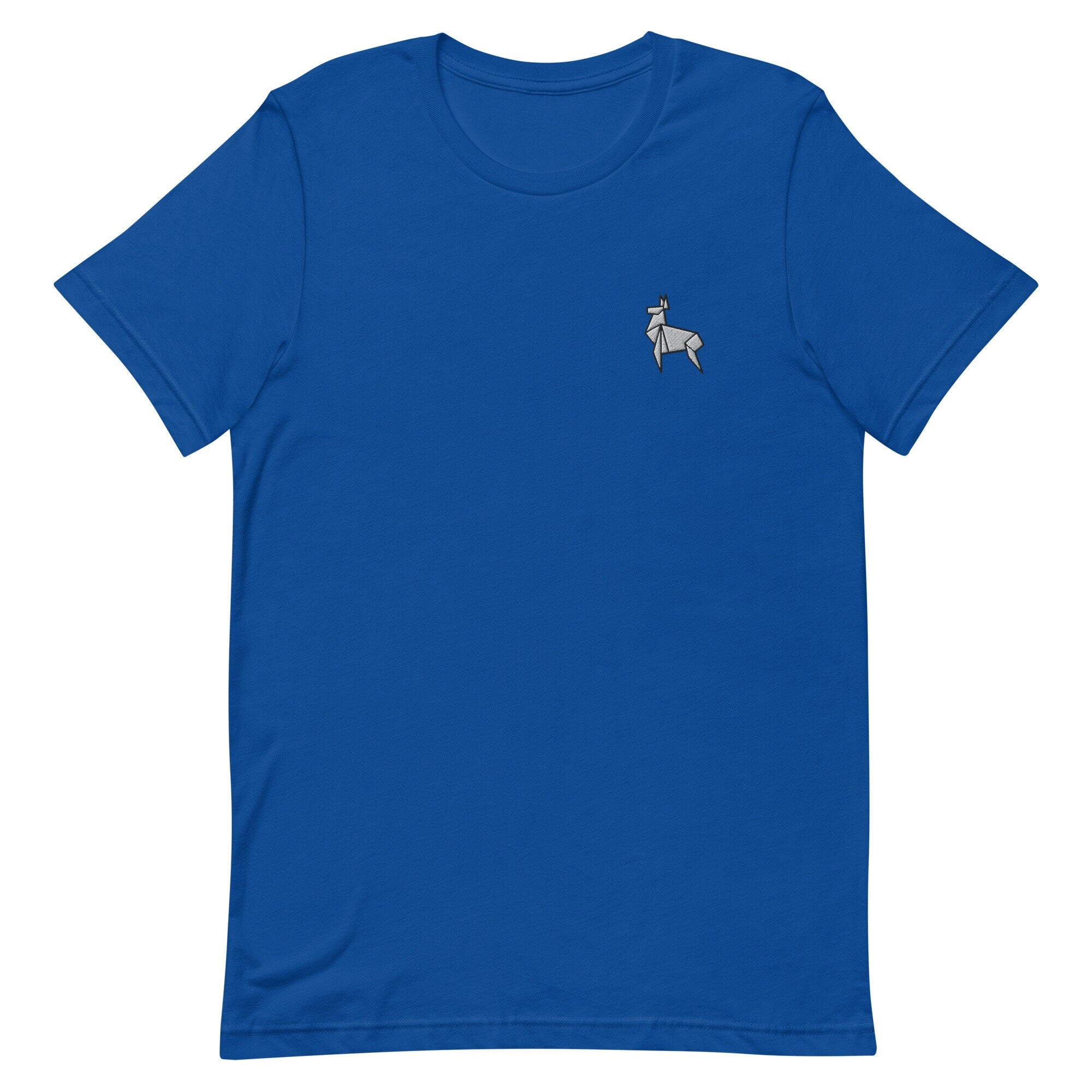 Origami Deer Premium Men's T-Shirt, Embroidered Men's T-Shirt Gift for Boyfriend, Men's Short Sleeve Shirt - Multiple Colors