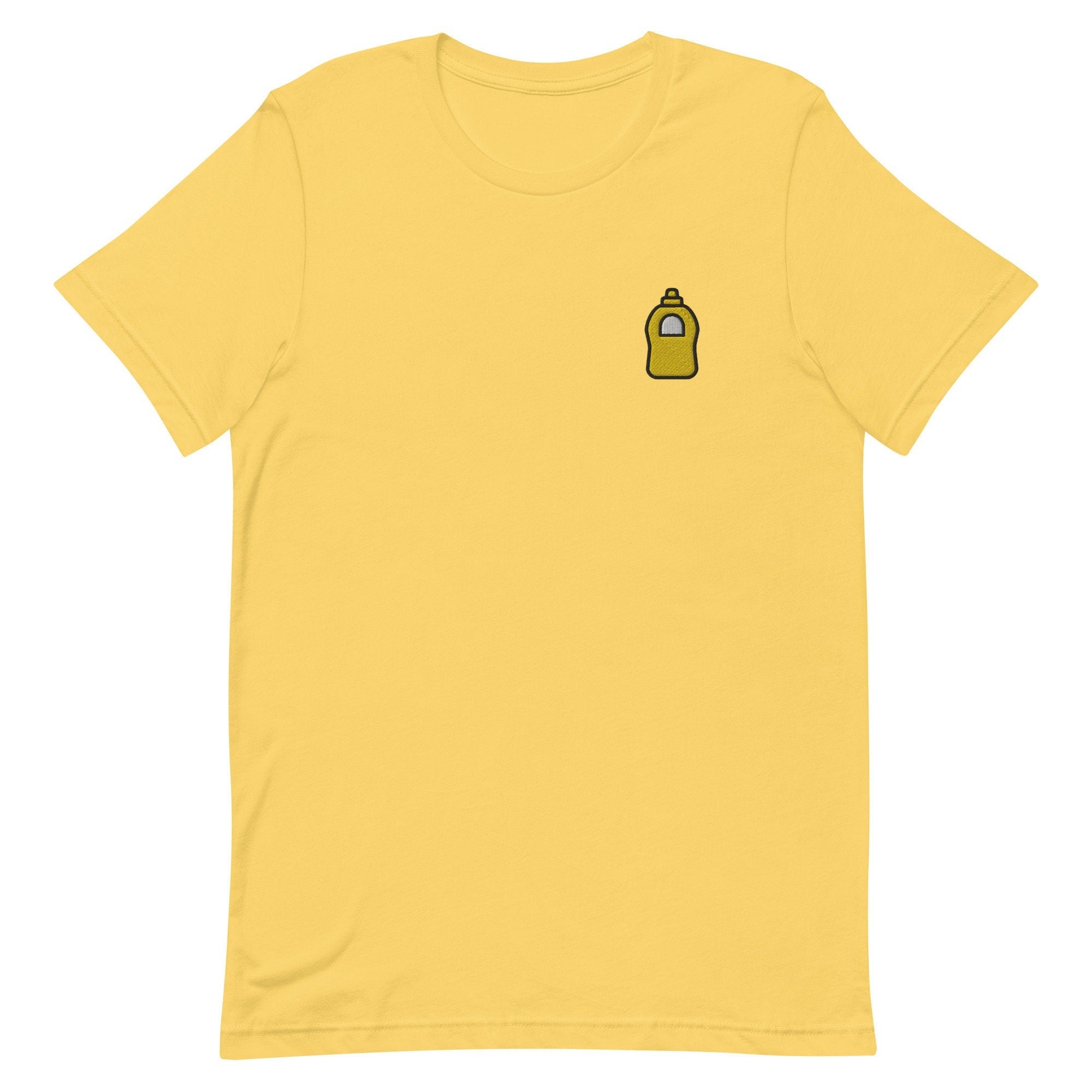 Mustard Premium Men's T-Shirt, Embroidered Men's T-Shirt Gift for Boyfriend, Men's Short Sleeve Shirt - Multiple Colors