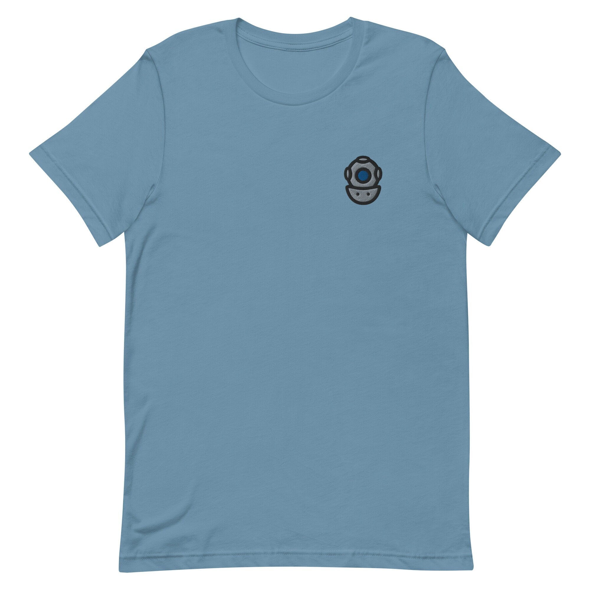 Scuba Helmet Premium Men's T-Shirt, Embroidered Men's T-Shirt Gift for Boyfriend, Men's Short Sleeve Shirt - Multiple Colors
