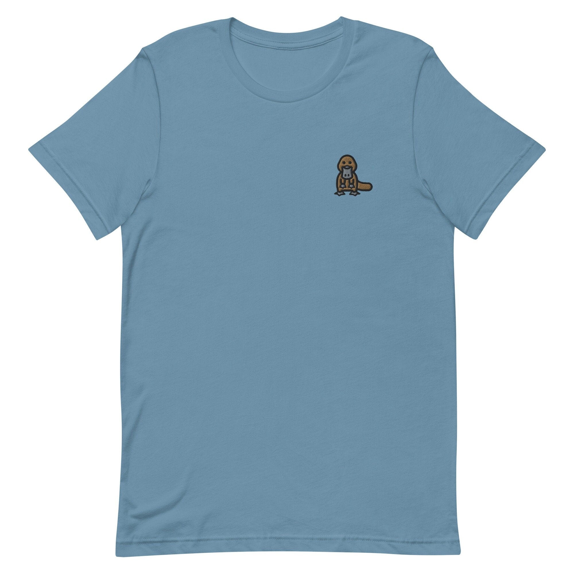Platypus Premium Men's T-Shirt, Embroidered Men's T-Shirt Gift for Boyfriend, Men's Short Sleeve Shirt - Multiple Colors