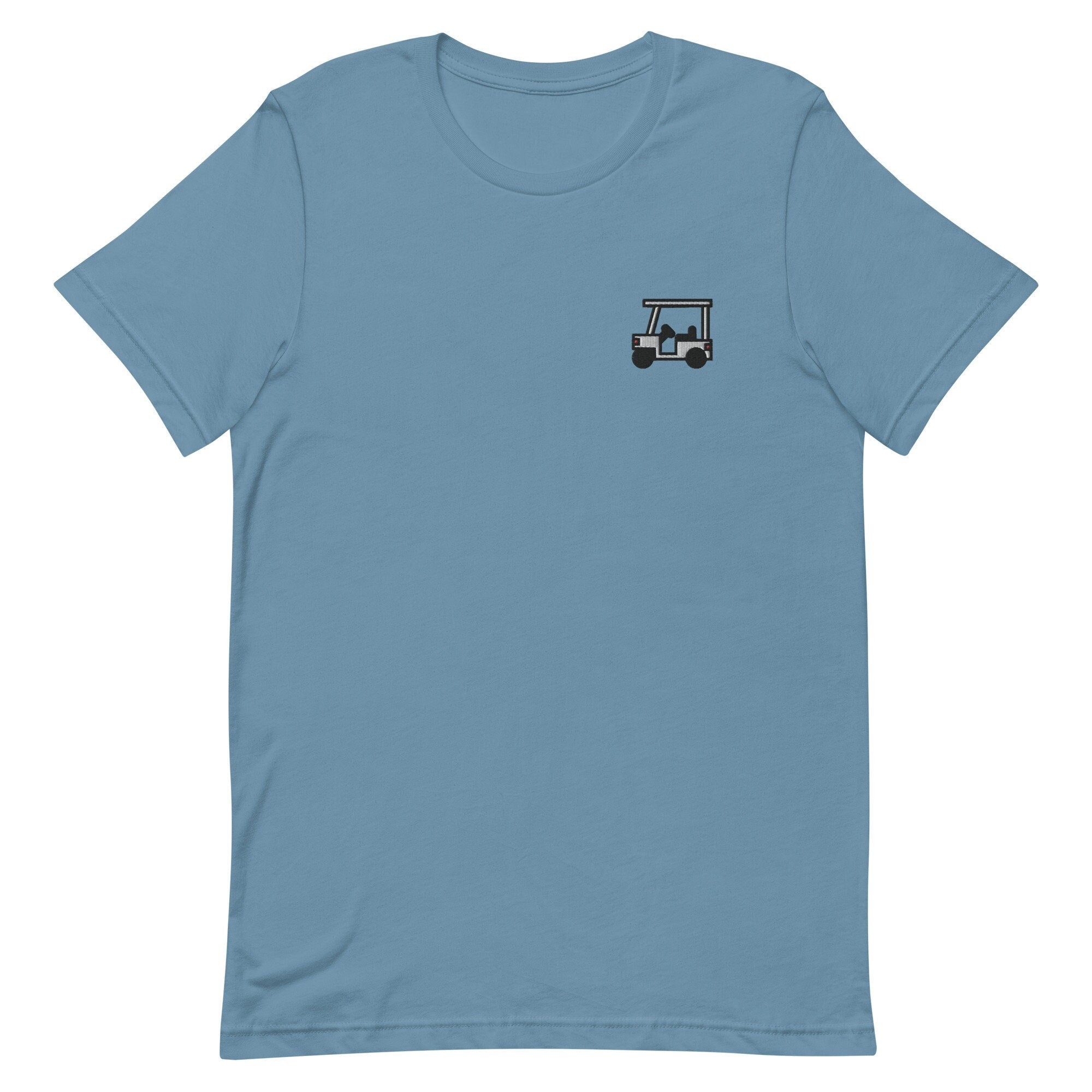 Golf Cart Premium Men's T-Shirt, Embroidered Men's T-Shirt Gift for Boyfriend, Men's Short Sleeve Shirt - Multiple Colors