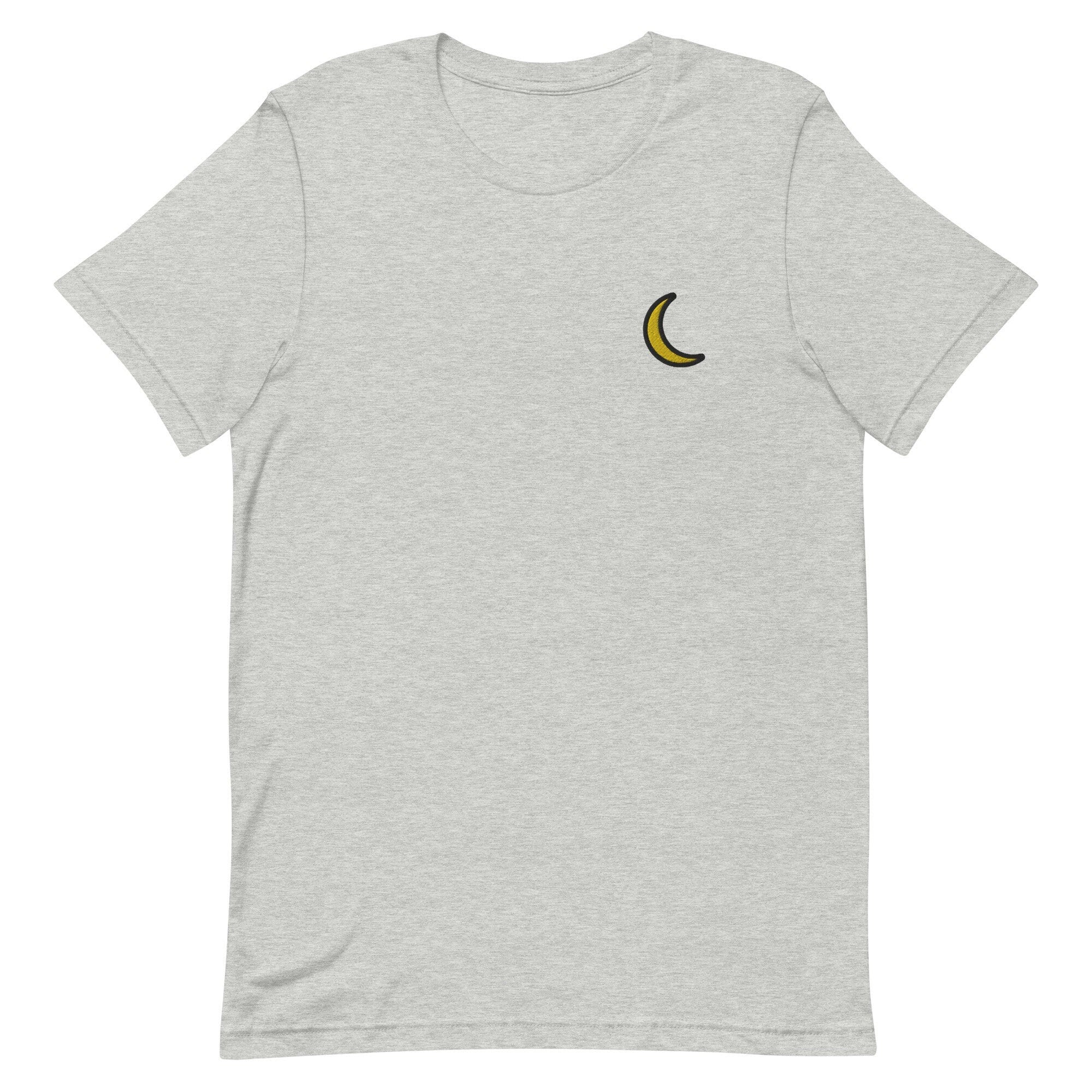 Crescent Moon Premium Men's T-Shirt, Embroidered Men's T-Shirt Gift for Boyfriend, Men's Short Sleeve Shirt - Multiple Colors