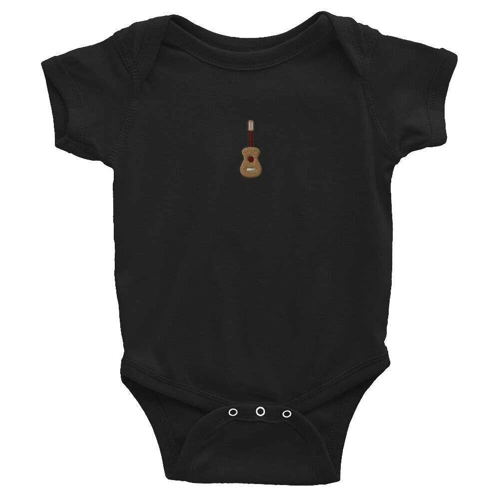 Ukulele Infant Bodysuit, Baby Boy or Girl Onesie, Embroidered Baby Shower Gift - Multiple Colors