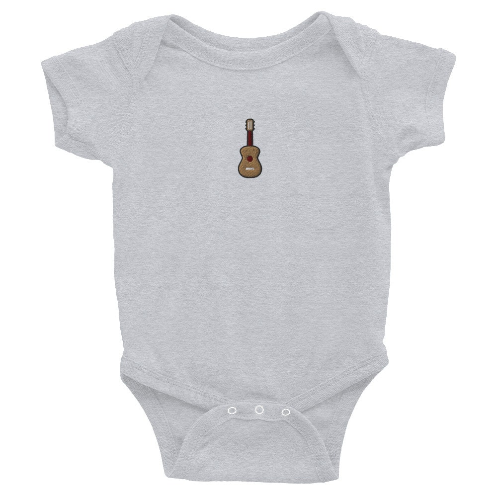 Ukulele Infant Bodysuit, Baby Boy or Girl Onesie, Embroidered Baby Shower Gift - Multiple Colors