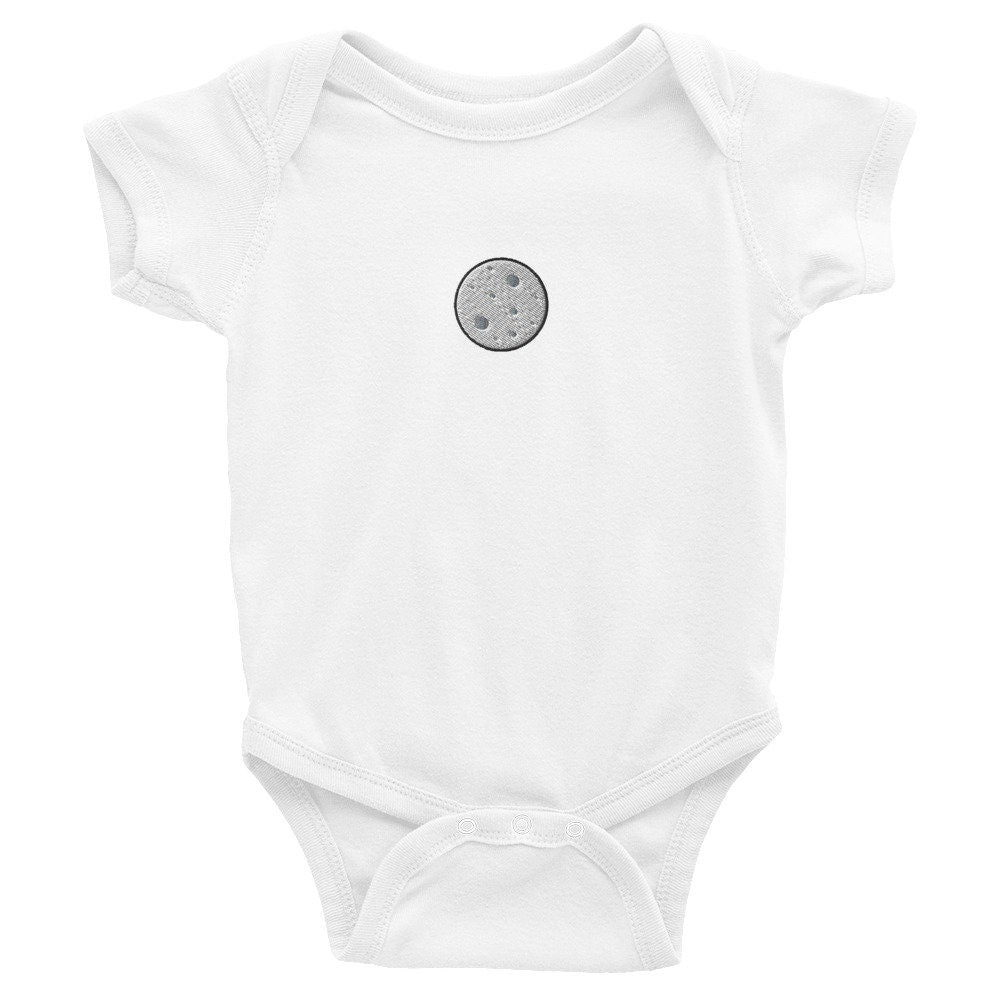 Moon Infant Bodysuit, Baby Boy or Girl Onesie, Embroidered Baby Shower Gift - Multiple Colors