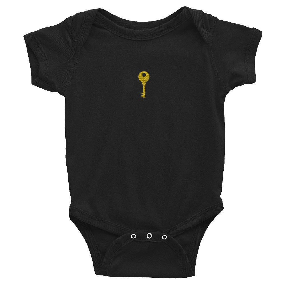 Key Infant Bodysuit, Baby Boy or Girl Onesie, Embroidered Baby Shower Gift - Multiple Colors