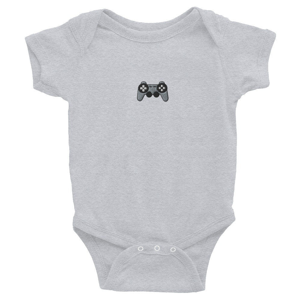 Video Game Controller Infant Bodysuit, Baby Boy or Girl Onesie, Embroidered Baby Shower Gift - Multiple Colors